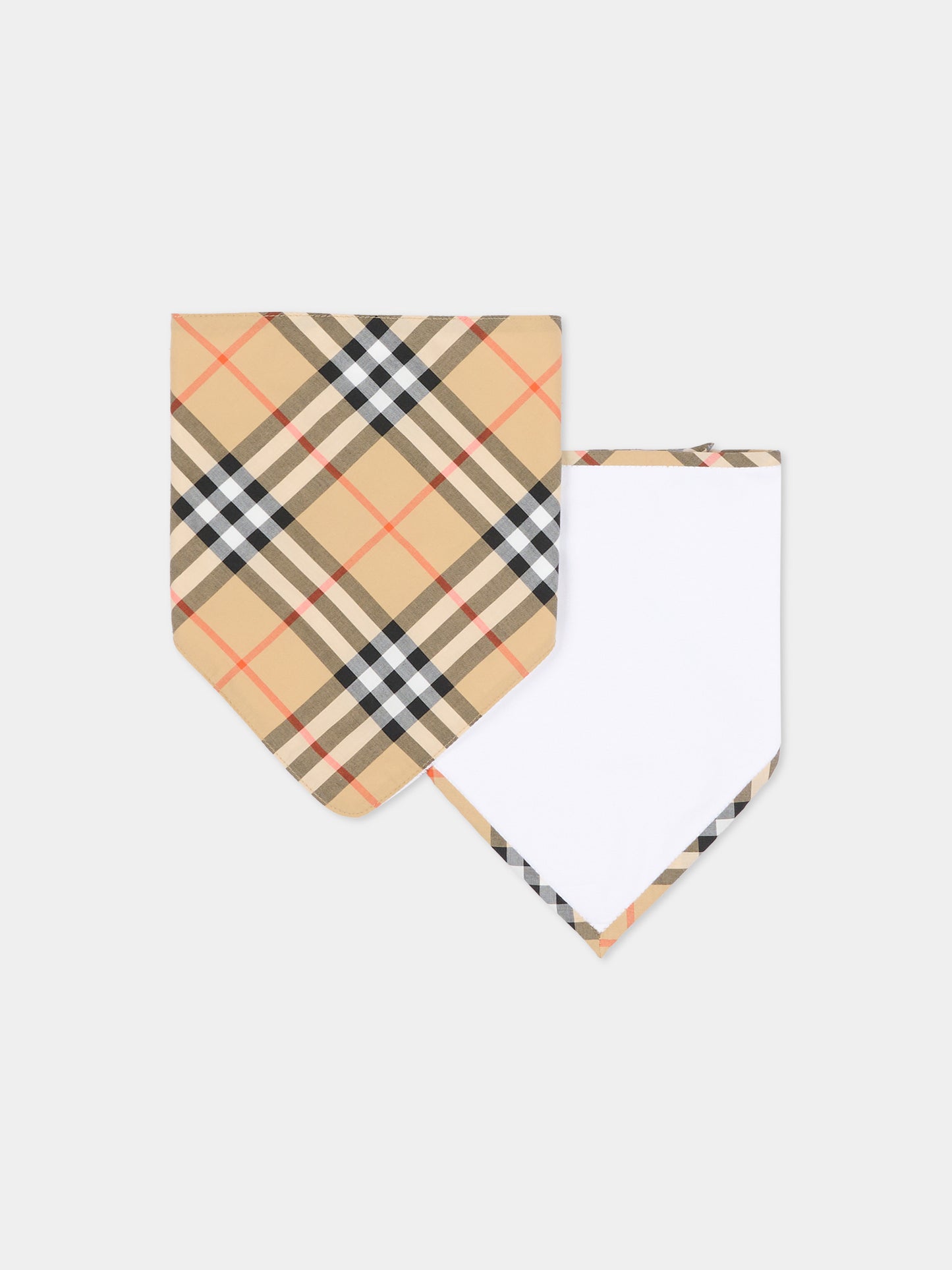 Bavaglini beige per neonati check vintage,Burberry Kids,8122834 A1464