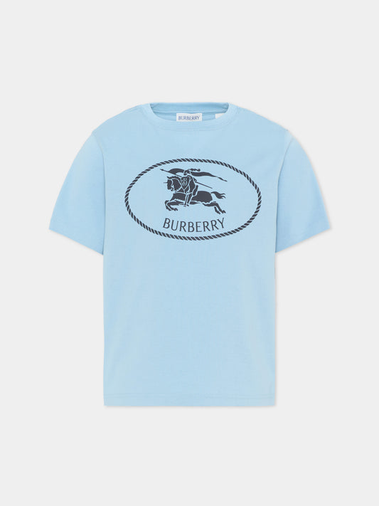 T-Shirt celeste per bambino con logo