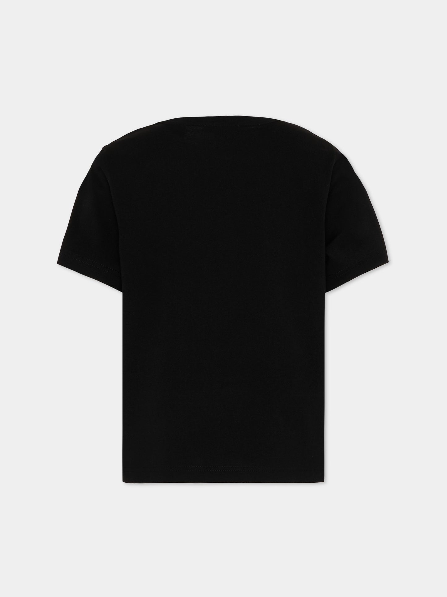T-shirt nera per bambini con logo,Burberry Kids,8125851 A1189