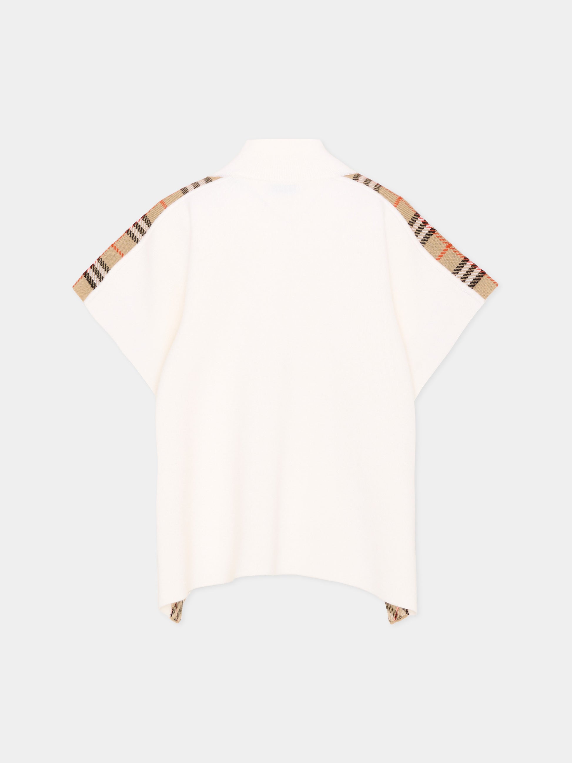 Cappa avorio per bambina con check vintage,Burberry Kids,8129144 A5933