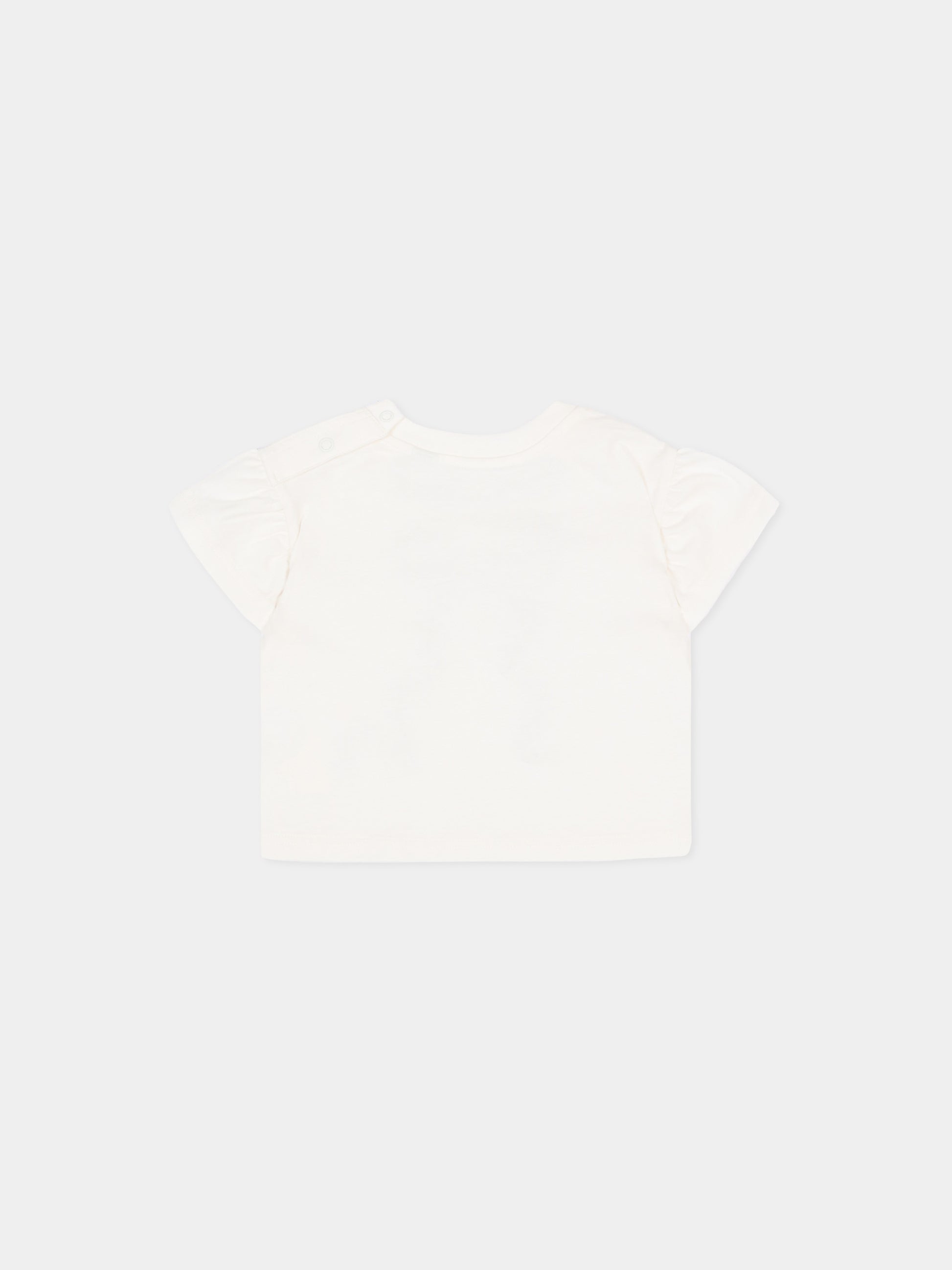 T-shirt avorio per neonata con fiocco check vintage,Burberry Kids,8129936 A2014
