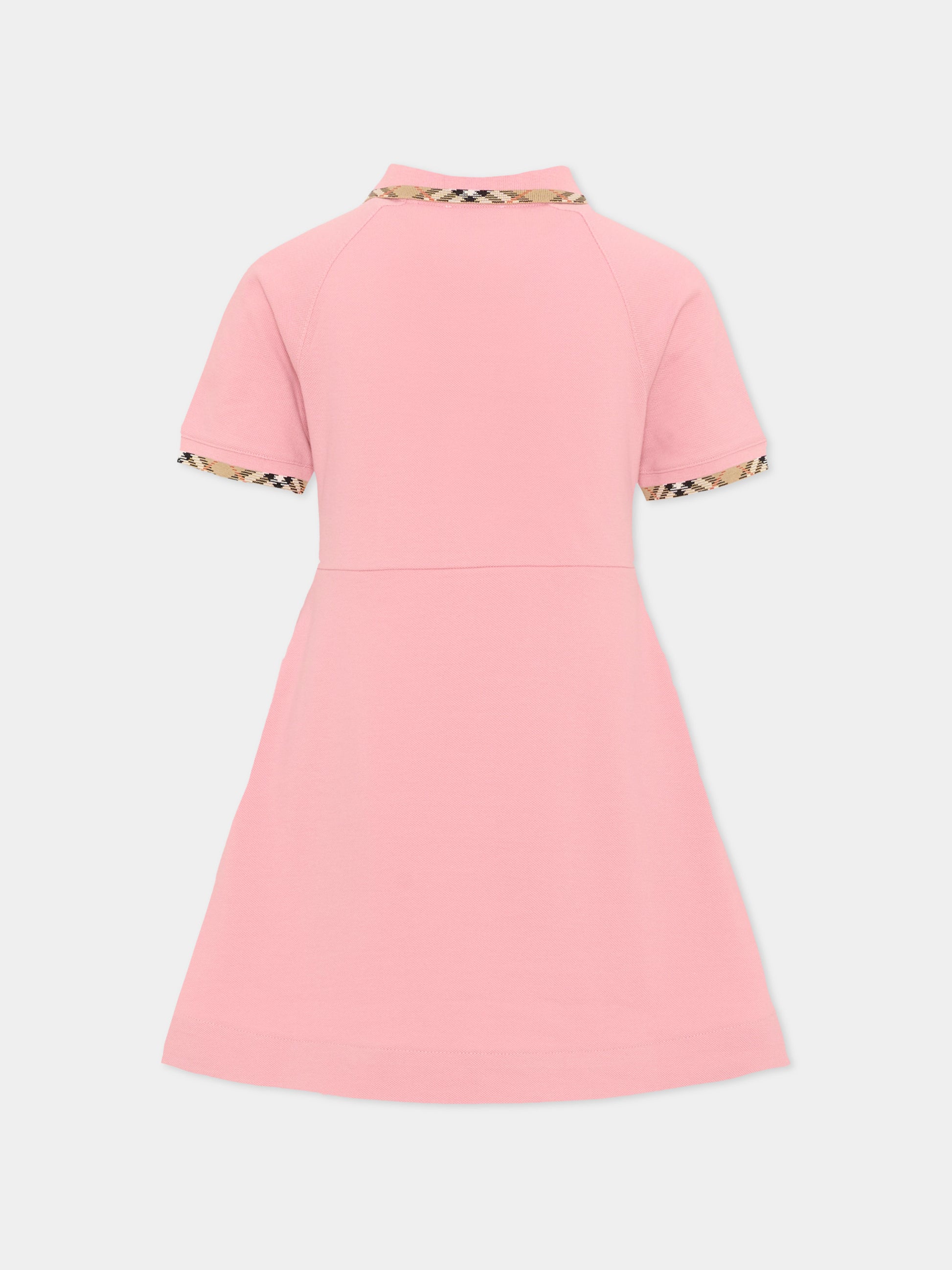 Vestito rosa per bambina con cavaliere equestre,Burberry Kids,8130116 C4159