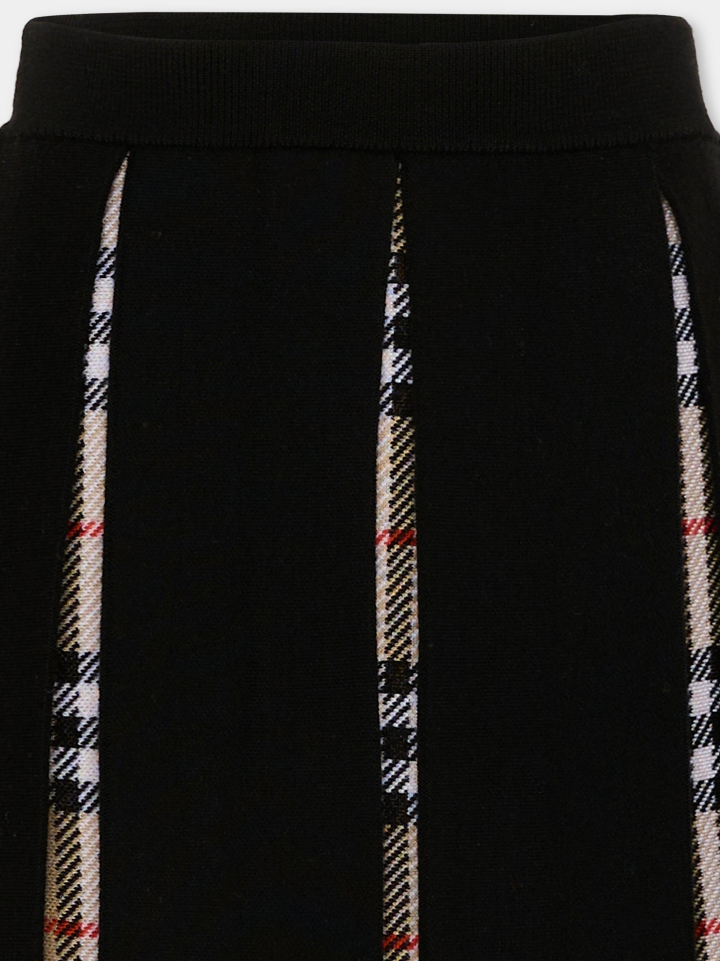 Jupe noire pour fille avec motif à carreaux vintage
