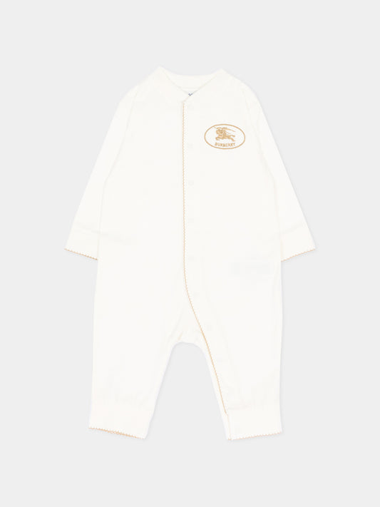 Tutina avorio per neonati con cavaliere equestre,Burberry Kids,8125975 B7078