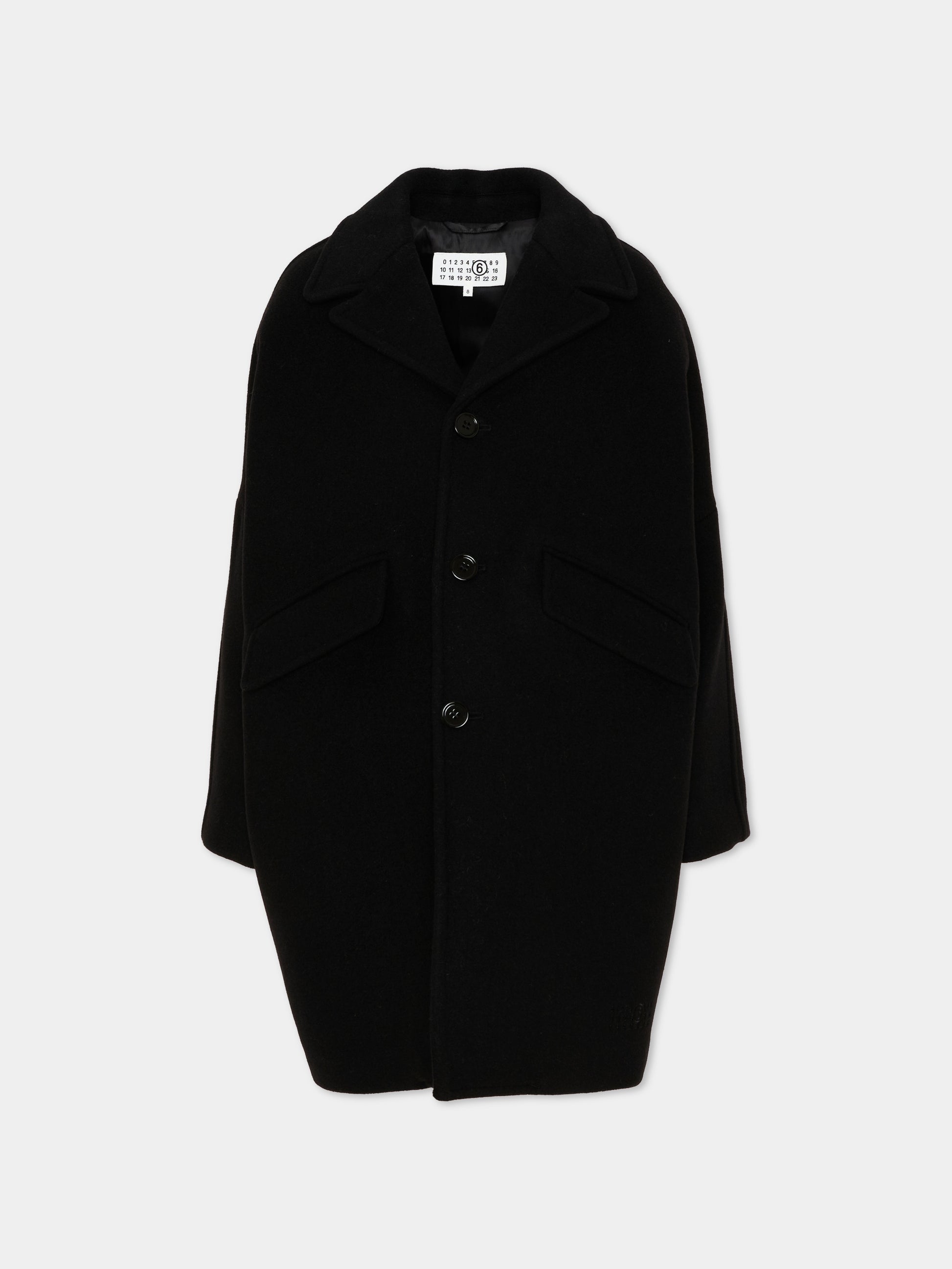 Cappotto nero per bambini,Mm6 Maison Margiela,M60833 MM00W M6900