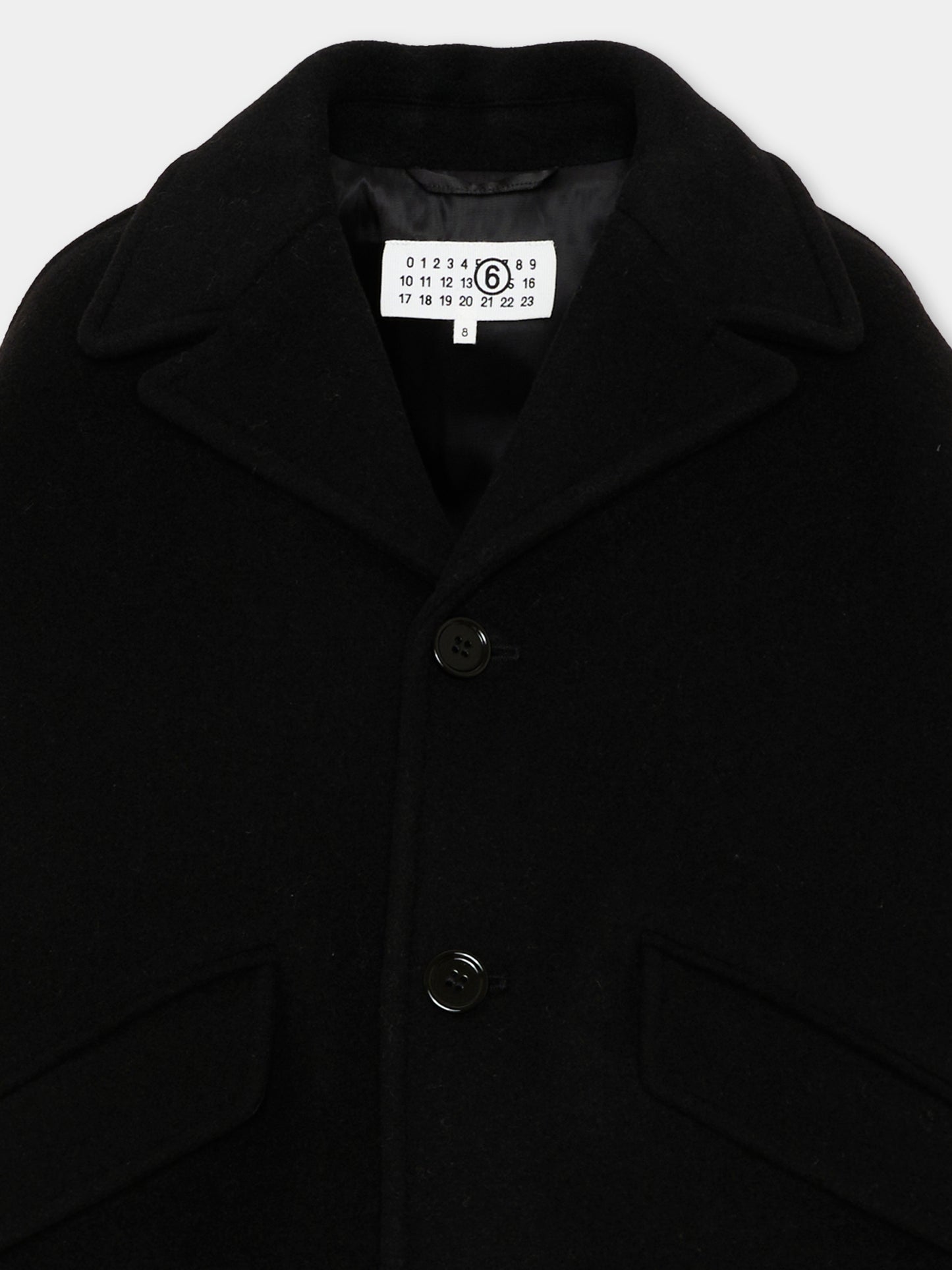 Cappotto nero per bambini,Mm6 Maison Margiela,M60833 MM00W M6900