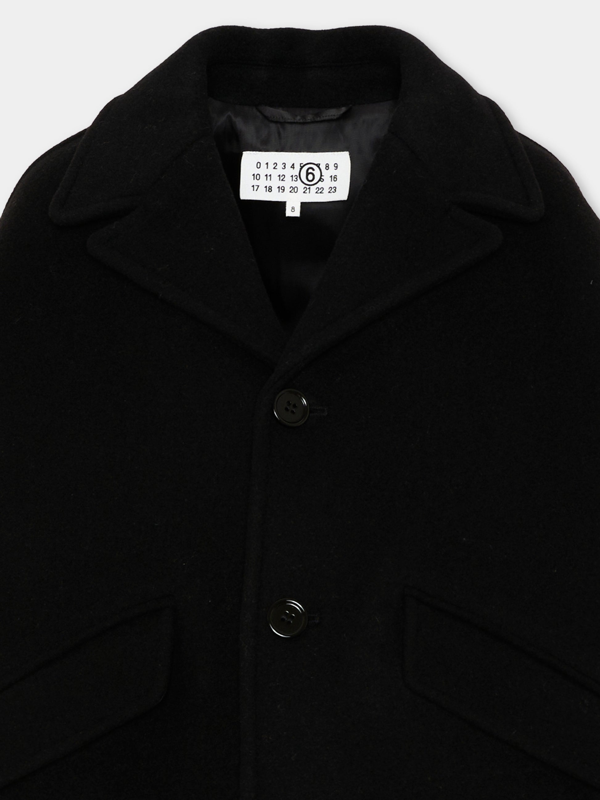 Cappotto nero per bambini,Mm6 Maison Margiela,M60833 MM00W M6900
