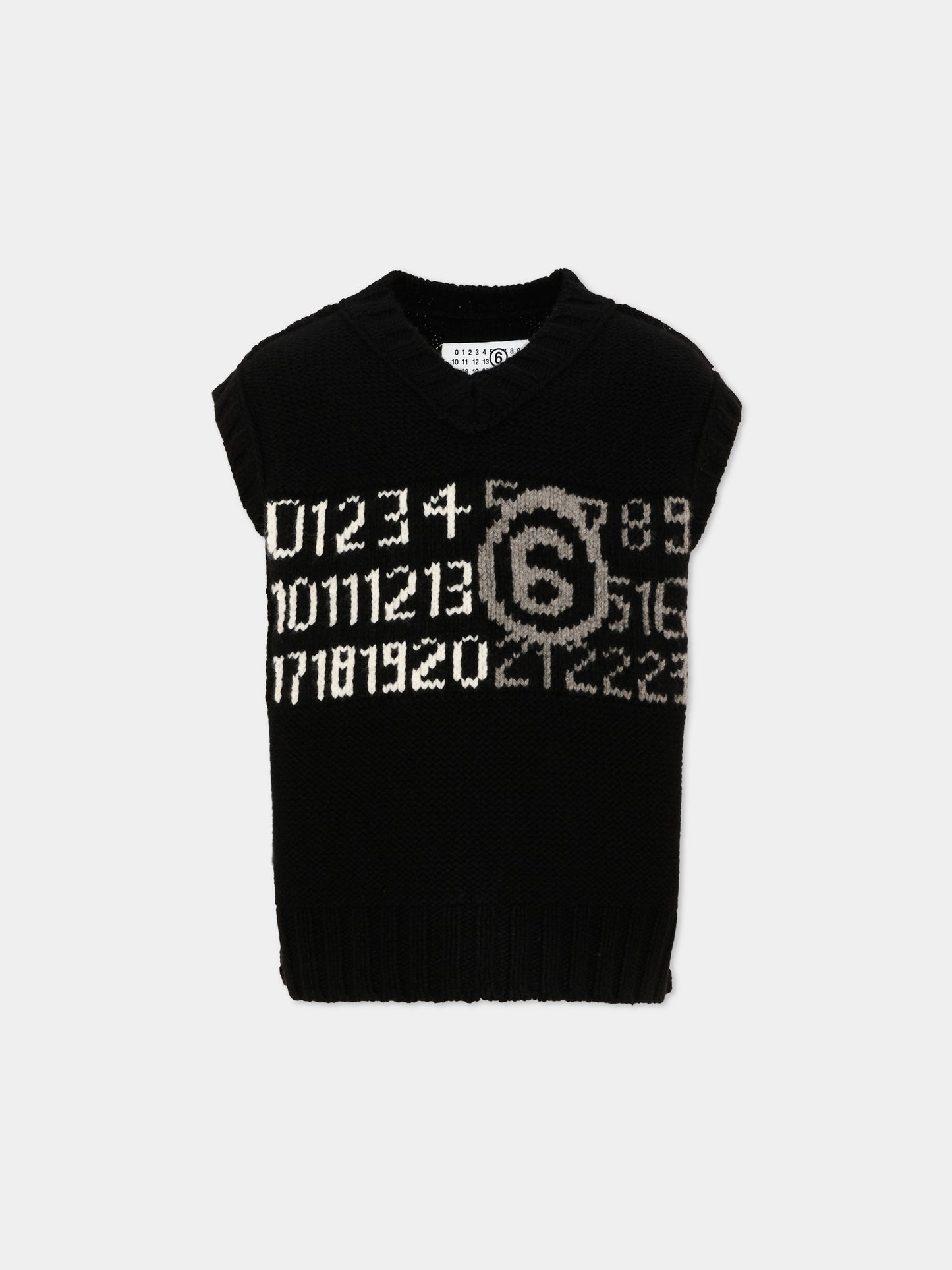 Maglia gilet nera per bambini,Mm6 Maison Margiela,M61049 MM08V M6900