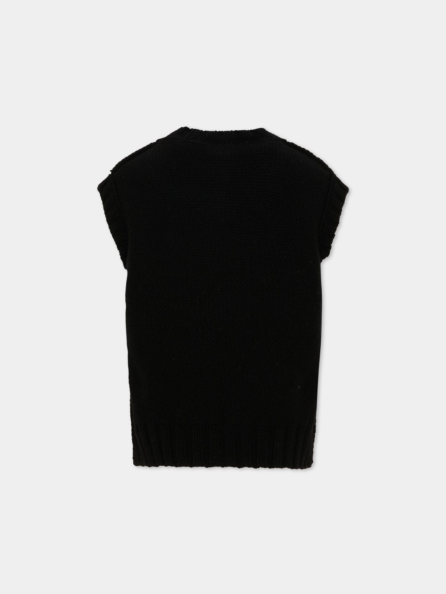 Maglia gilet nera per bambini,Mm6 Maison Margiela,M61049 MM08V M6900