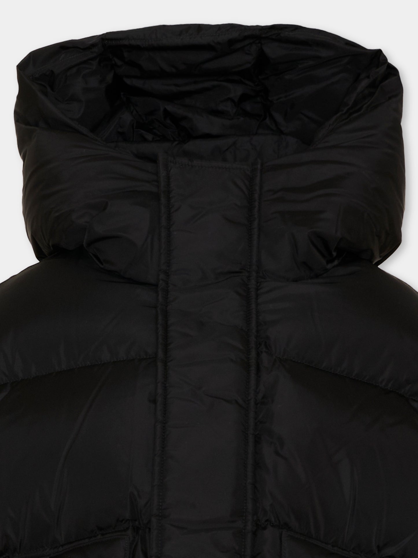 Piumino nero per bambini con cappuccio,Mm6 Maison Margiela,M61090 MM08B M6900