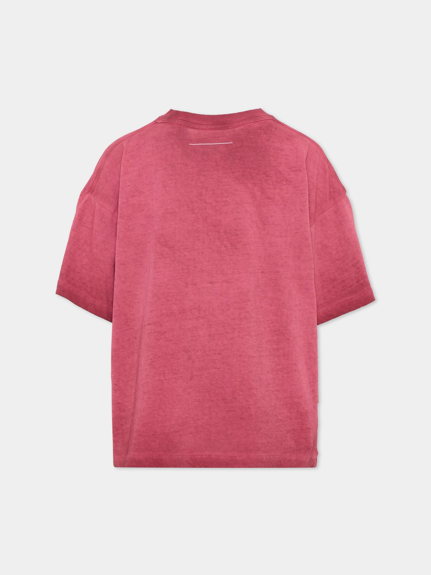 T-shirt a manica corta bordeaux stampata per bambini,Mm6 Maison Margiela,M61114 MM08T M6403