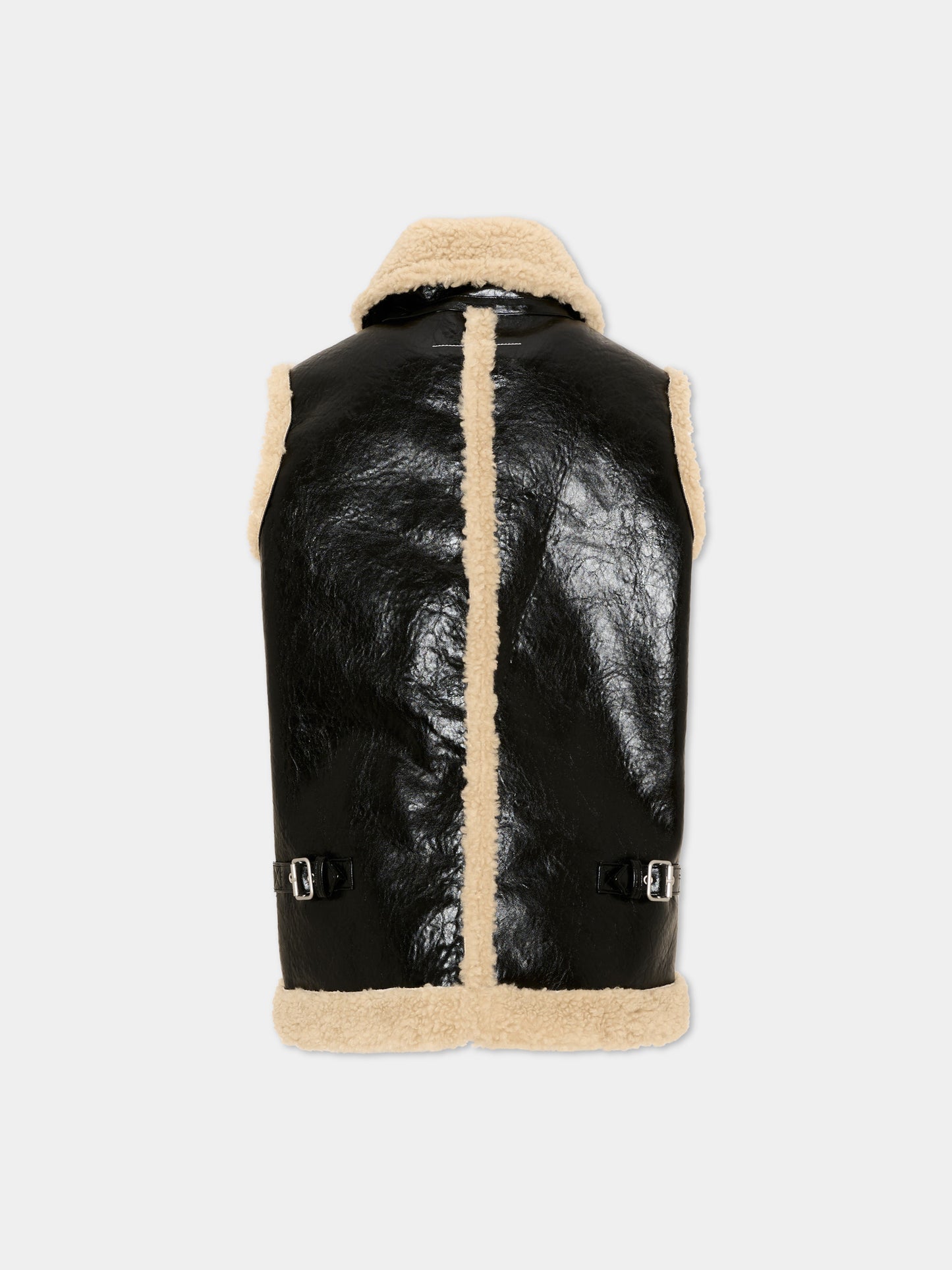 Gilet nero per bambini con zip,Mm6 Maison Margiela,M61127 MM08J M6900