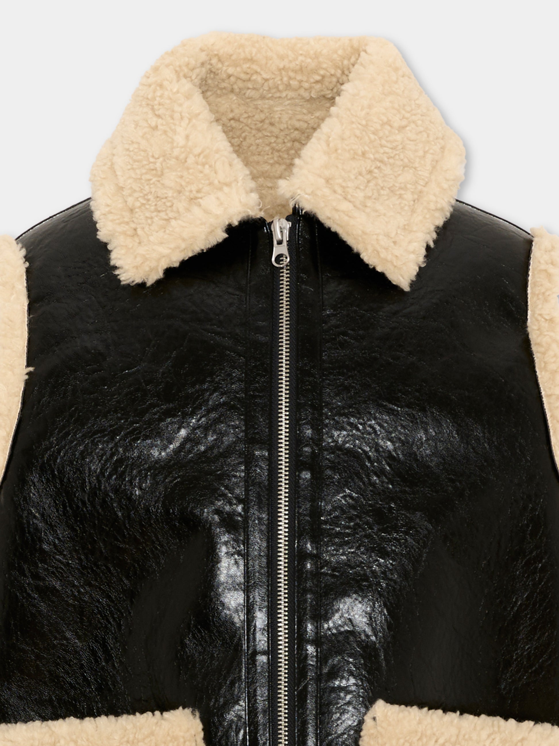 Gilet nero per bambini con zip,Mm6 Maison Margiela,M61127 MM08J M6900