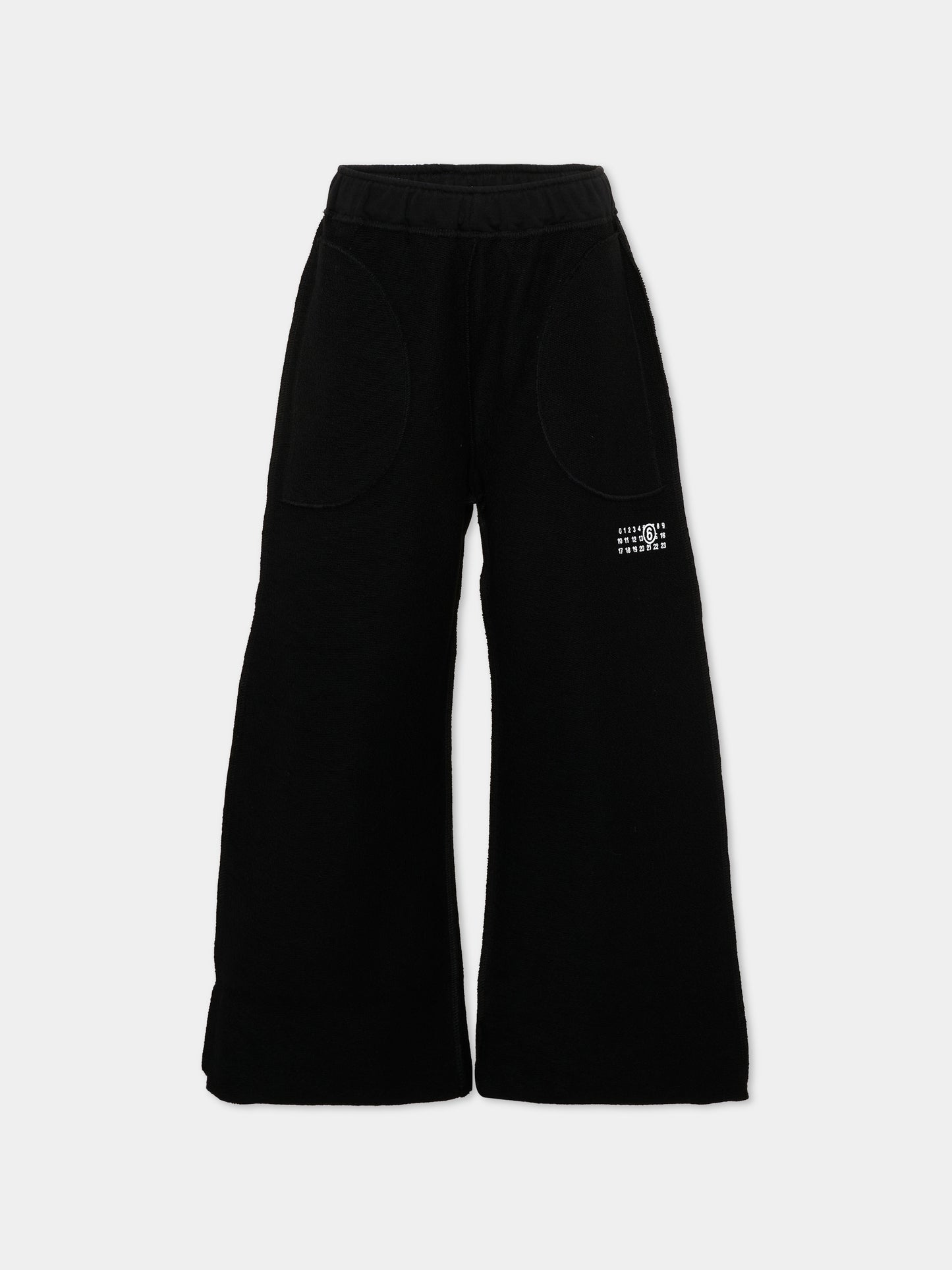 Pantaloni sportivi nero per bambini con logo,Mm6 Maison Margiela,M61131 MM08S M6900