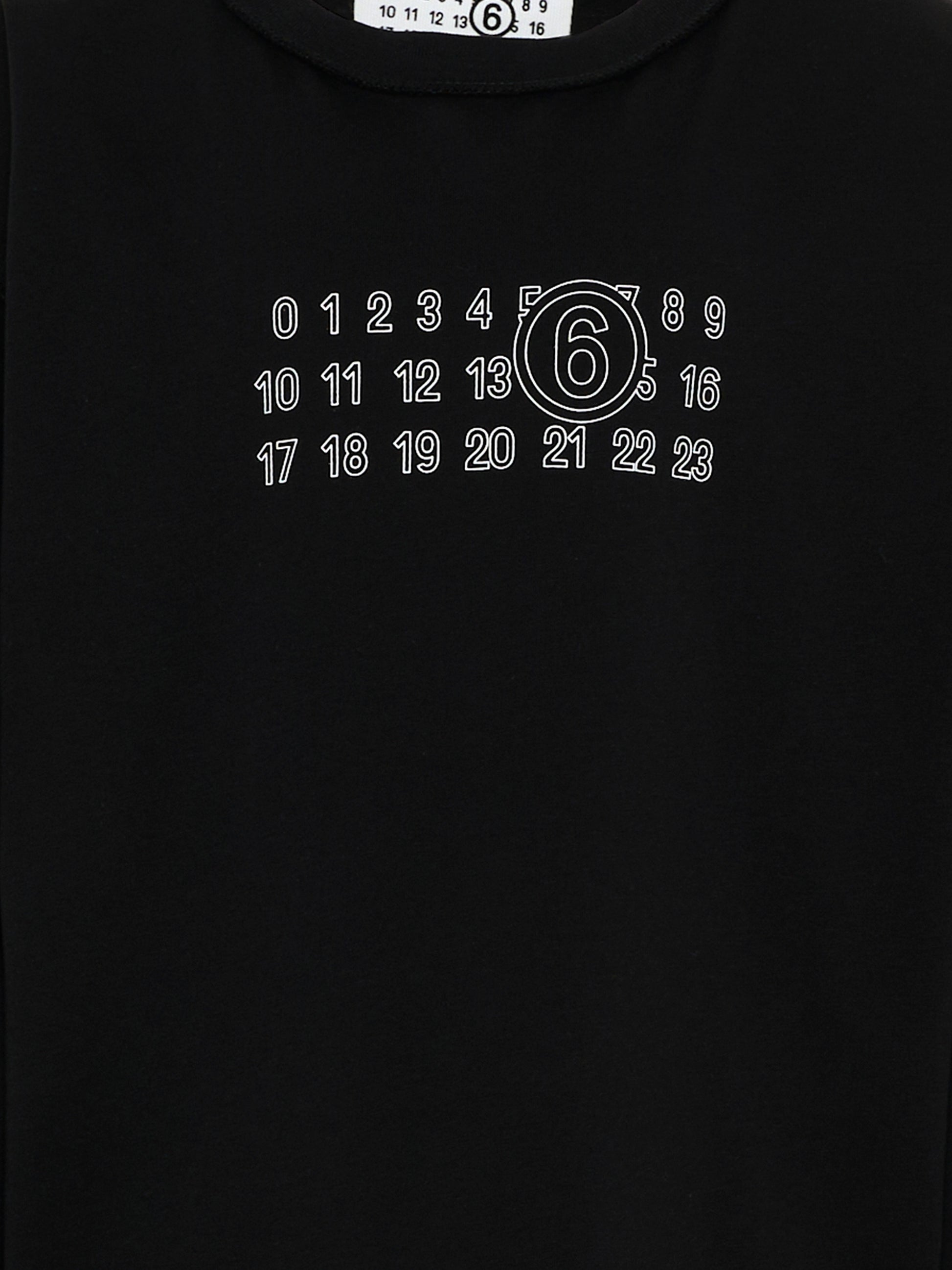 T-Shirt nera per bambini con logo,Mm6 Maison Margiela,M61132 MM04I M6900