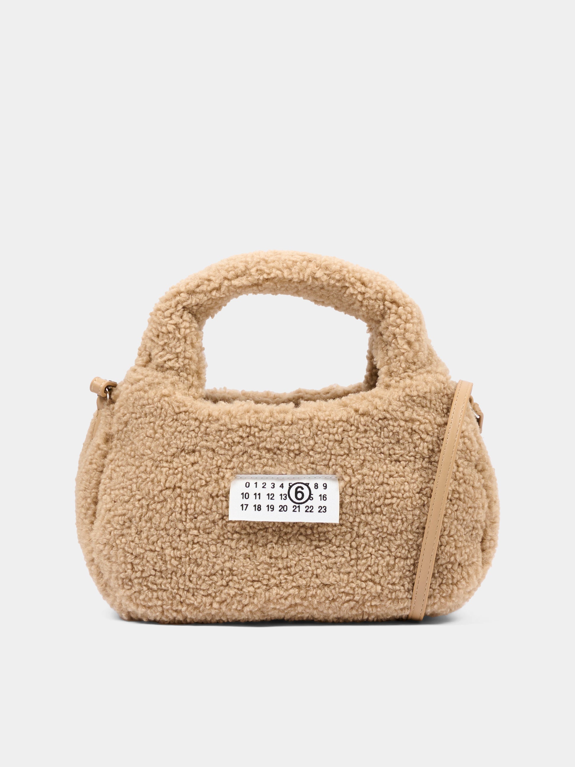 Borsa beige con etichetta logo per bambina,Mm6 Maison Margiela,M61143 MM09I M6714