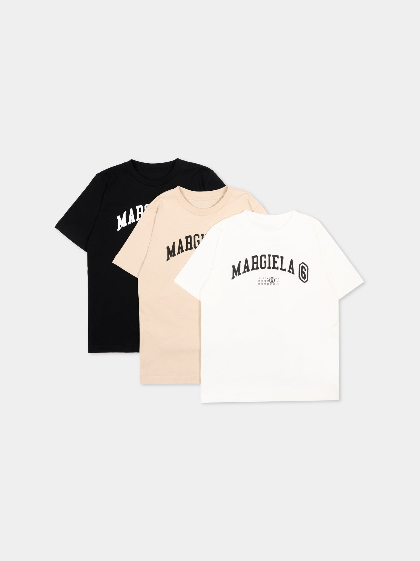 T-Shirt multicolor per bambini con logo,Mm6 Maison Margiela,M61162 MM04I M6C52