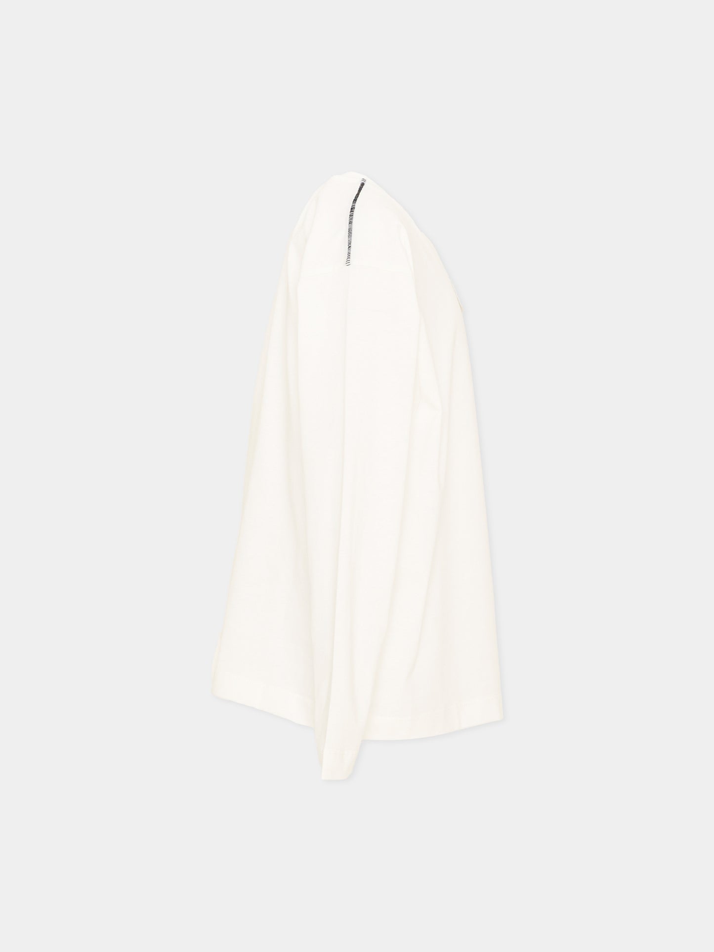 T-Shirt a manica lunga avorio per bambini con logo,Mm6 Maison Margiela,M61164 MM04I M6102