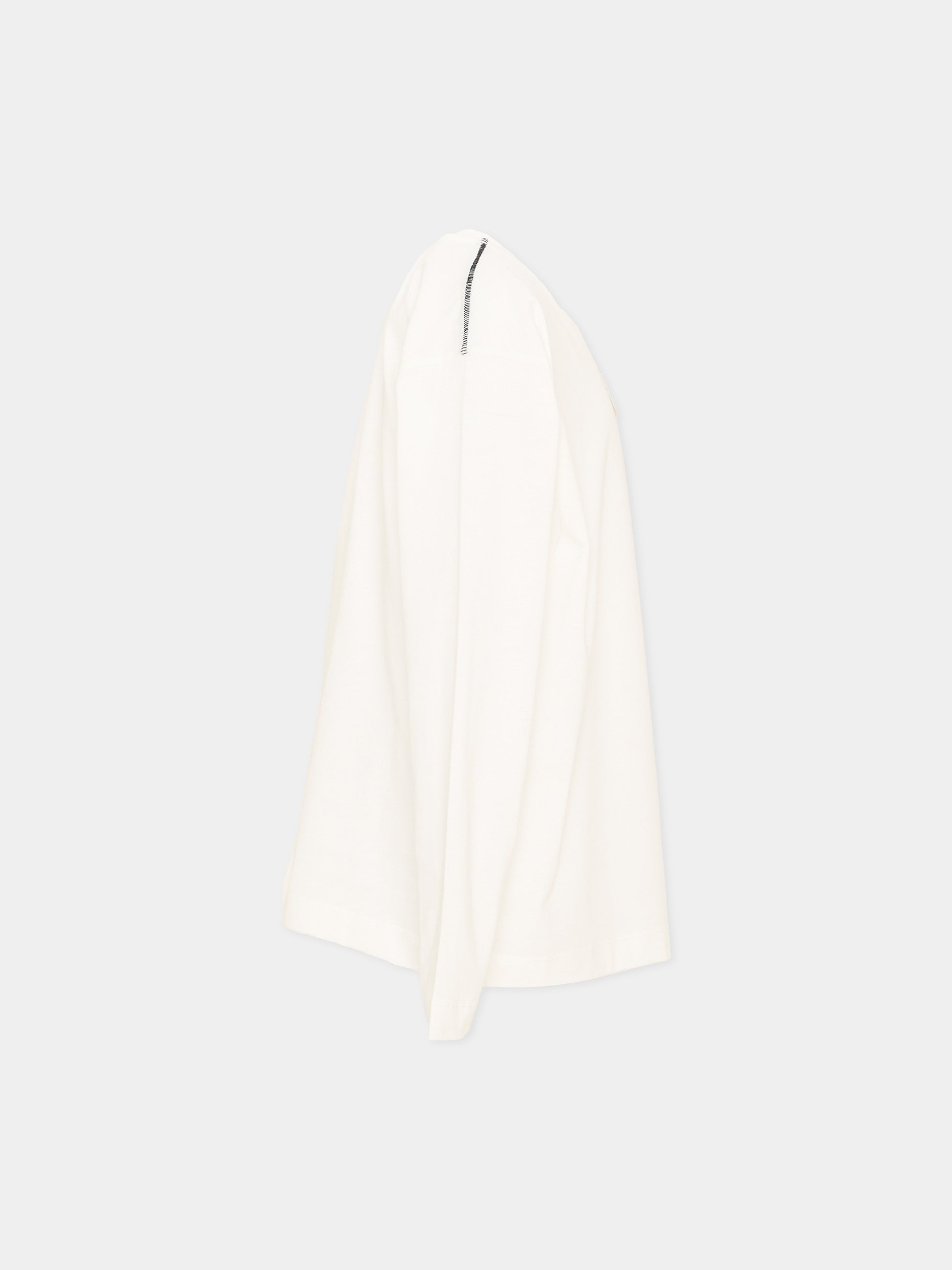 T-Shirt a manica lunga avorio per bambini con logo,Mm6 Maison Margiela,M61164 MM04I M6102