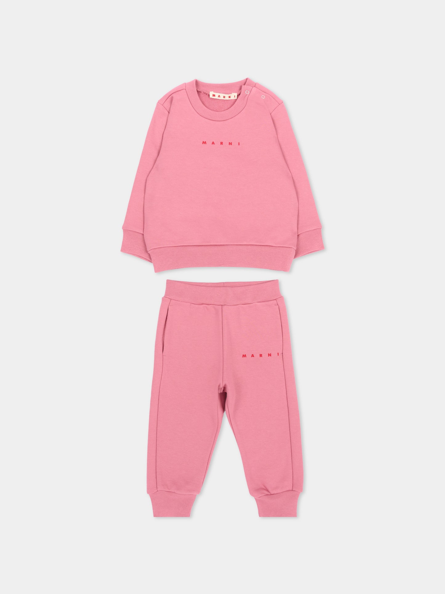 Completo sportivo rosa per neonata con logo,Marni Kids,M01607 M00V0 0M352