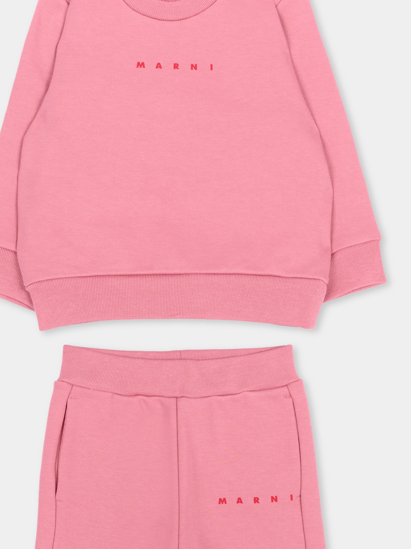 Completo sportivo rosa per neonata con logo,Marni Kids,M01607 M00V0 0M352