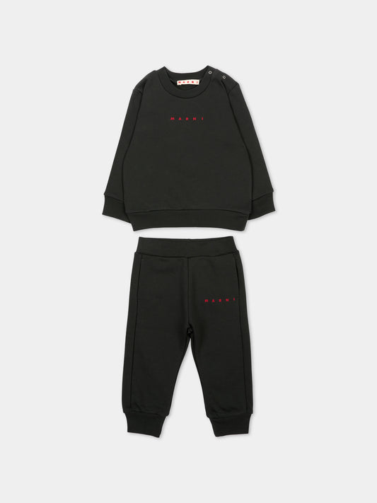 Completo sportivo grigio per neonati con logo,Marni Kids,M01607 M00V0 0M924
