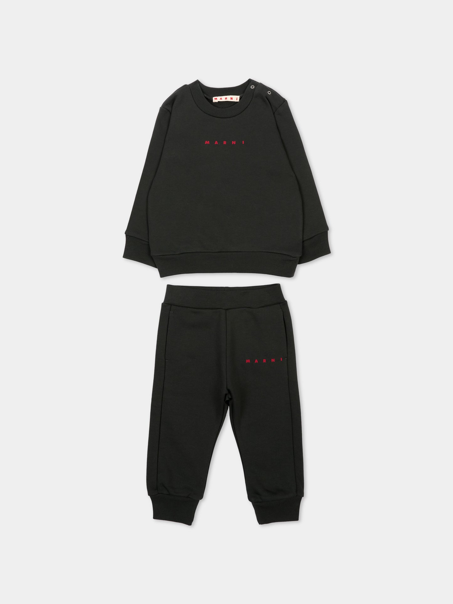 Completo sportivo grigio per neonati con logo,Marni Kids,M01607 M00V0 0M924