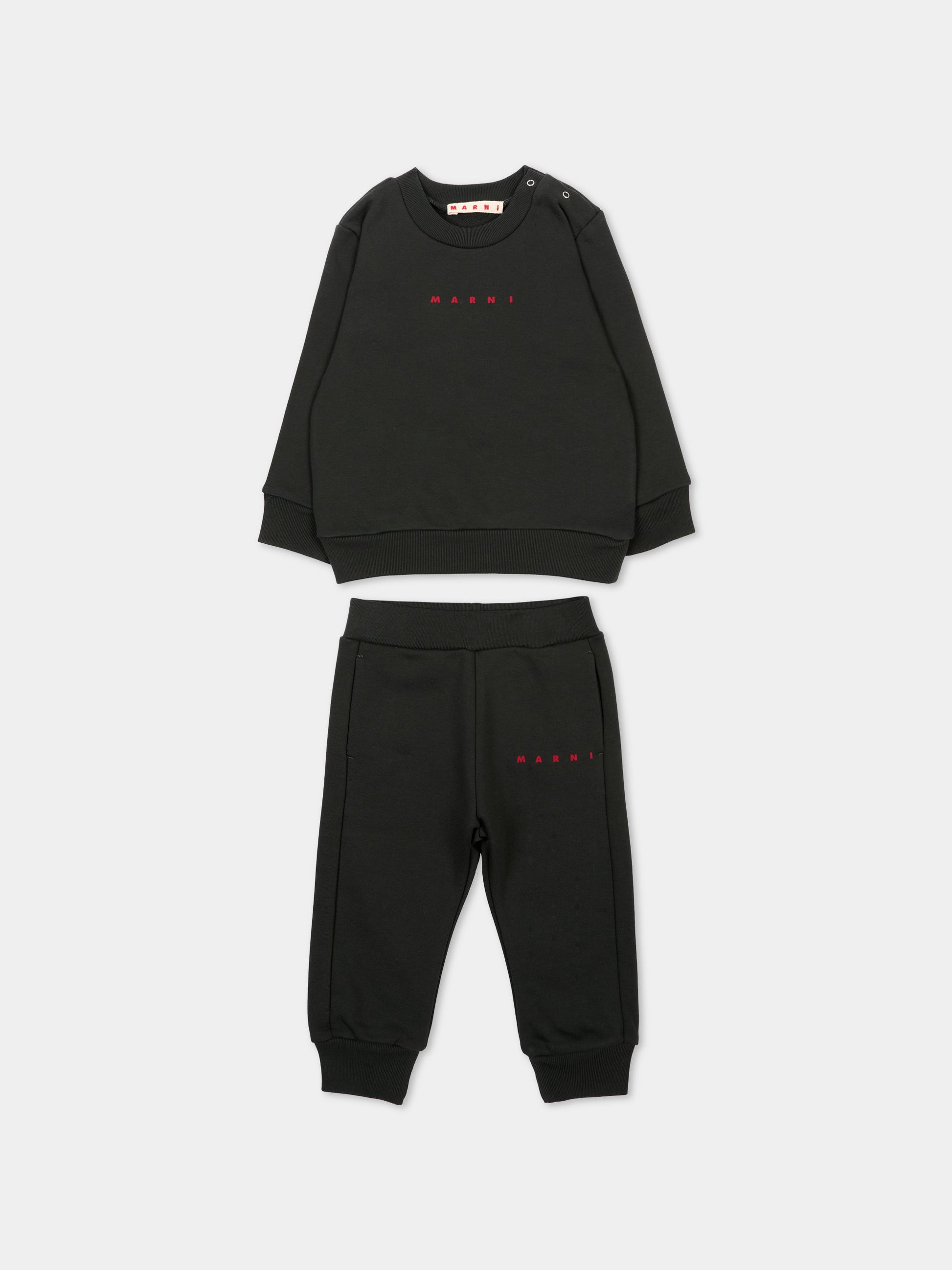 Completo sportivo grigio per neonati con logo,Marni Kids,M01607 M00V0 0M924