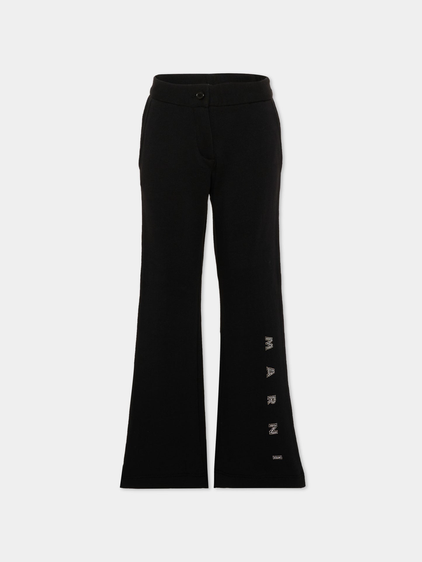 Pantaloni nero per bambina con logo,Marni Kids,M01911 M00SH 0M900