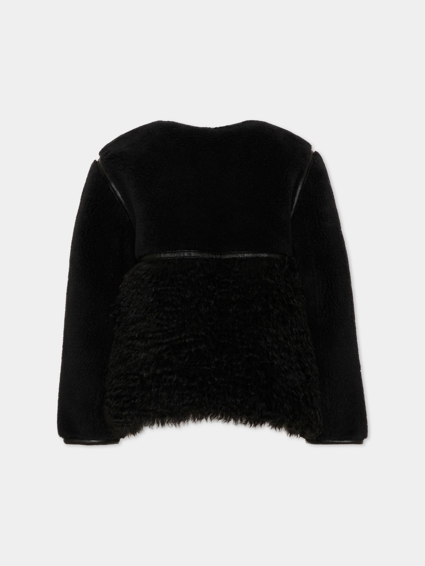 Ecopelliccia nera per bambina con zip,Marni Kids,M01930 M00U9 0M900