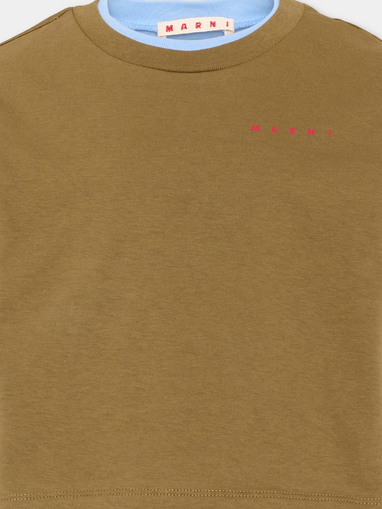 T-Shirt multicolor per bambini con logo,Marni Kids,M01953 M00RF 0M721