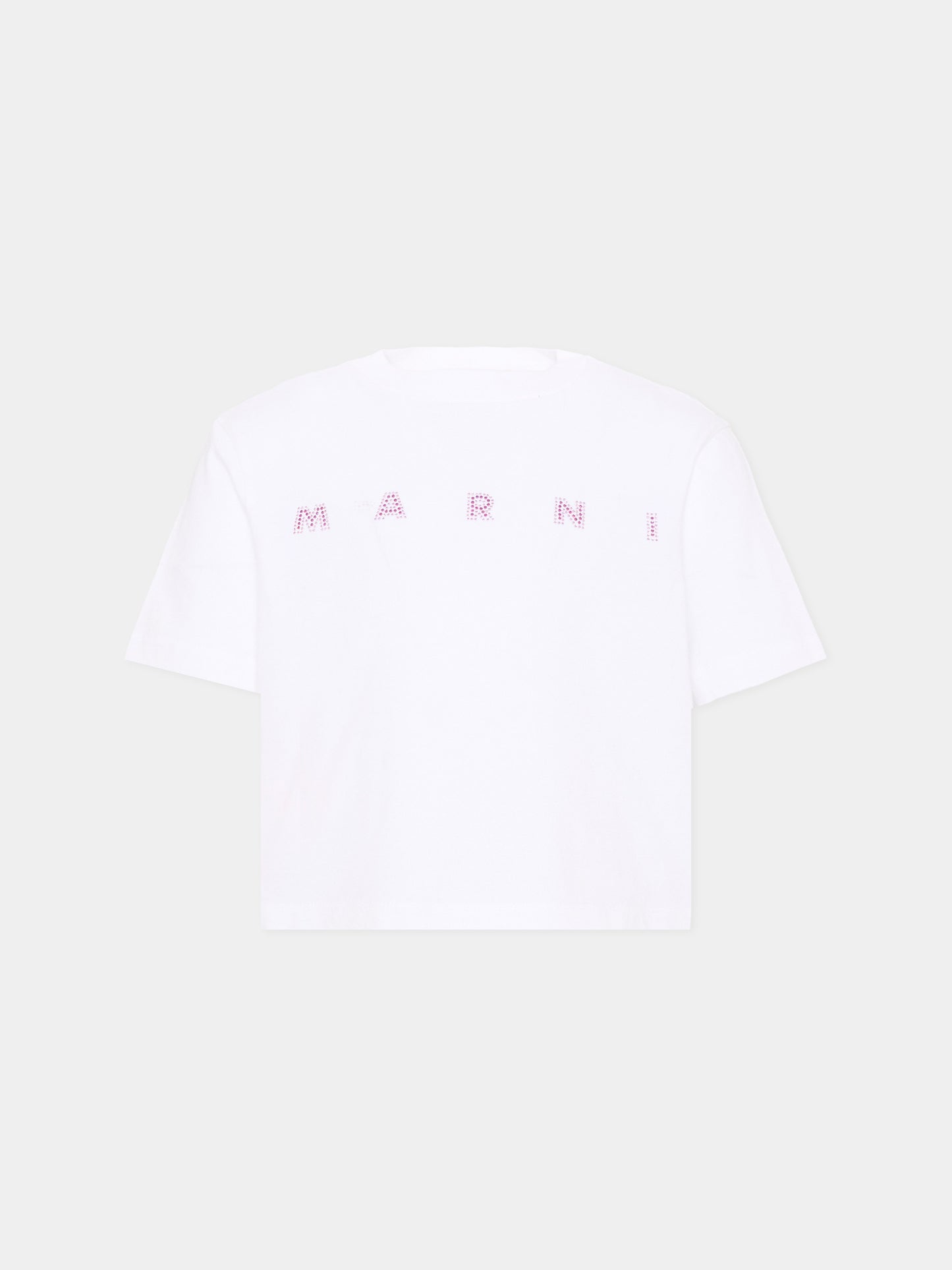 T-Shirt bianca per bambina con logo,Marni Kids,M01968 M00SG 0M100