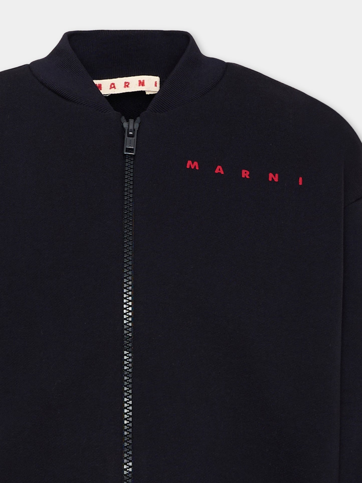Bomber blu per bambina con logo,Marni Kids,M01992 M00V0 0M862
