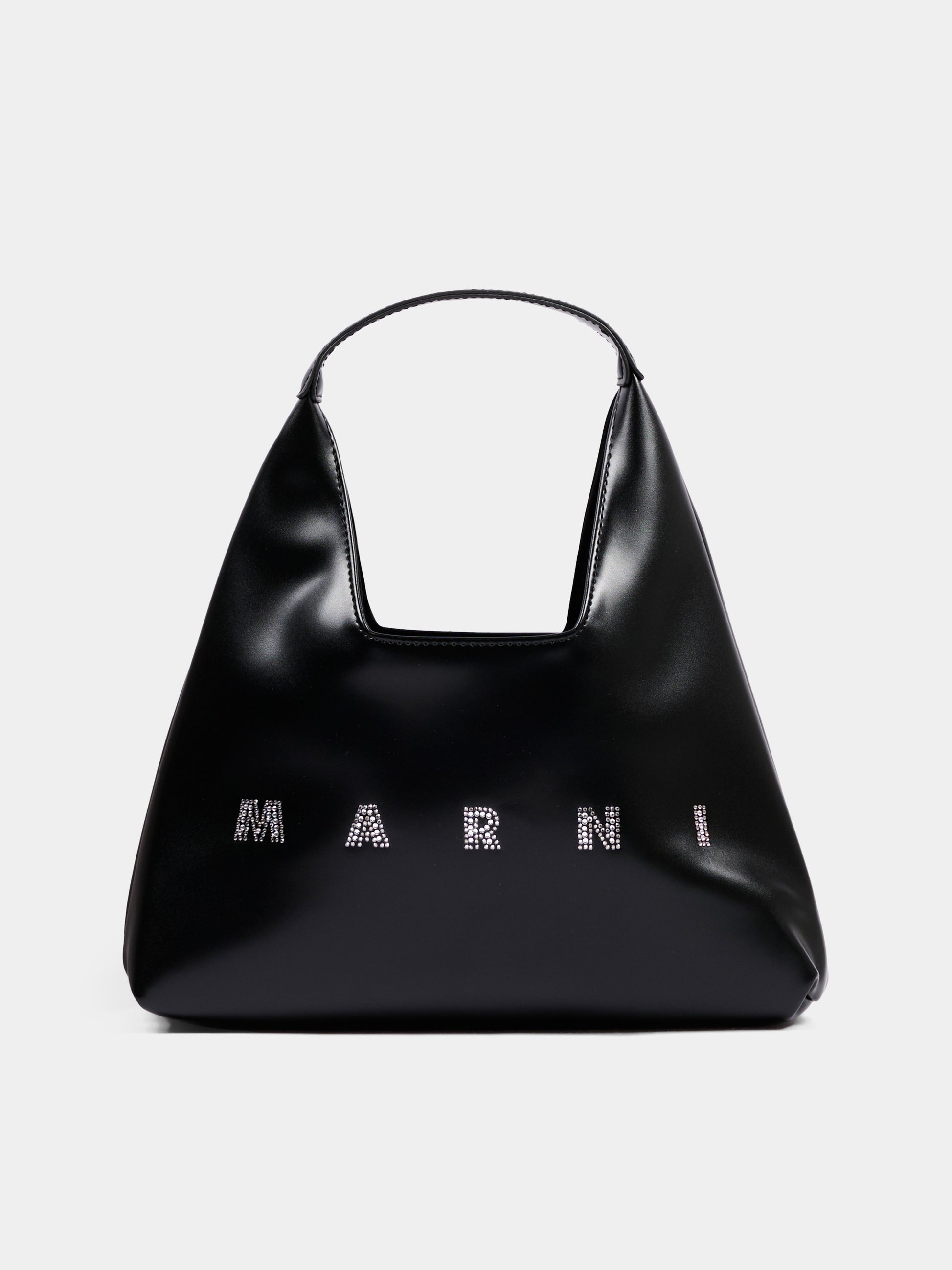 Borsa casual nera per bambina con logo con strass,Marni Kids,M02030 M00TK 0M900