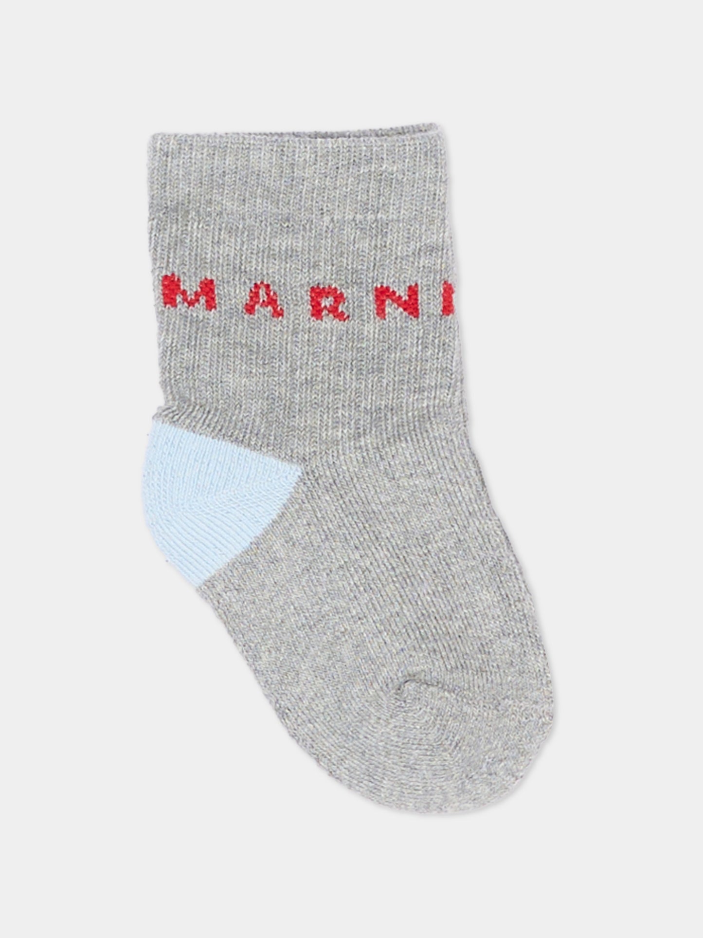 Calzino grigio per neonati con logo,Marni Kids,M02038 M00U1 0M923