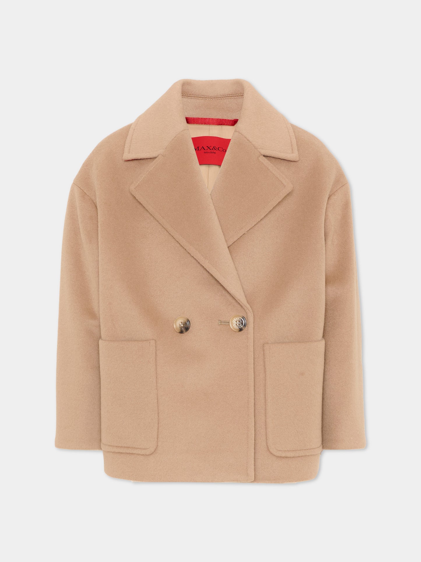 Cappotto beige per bambina doppiopetto,Max&co,MX0229 MX052 MX702