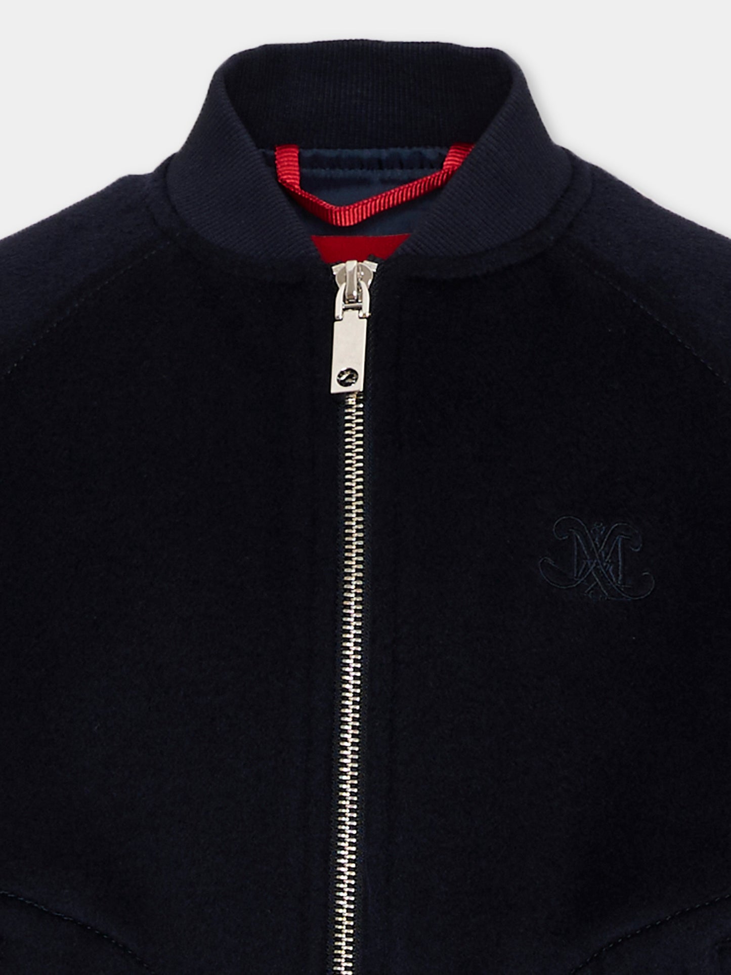 Bomber blu per bambina con zip,Max&co,MX0368 MX079 MX854