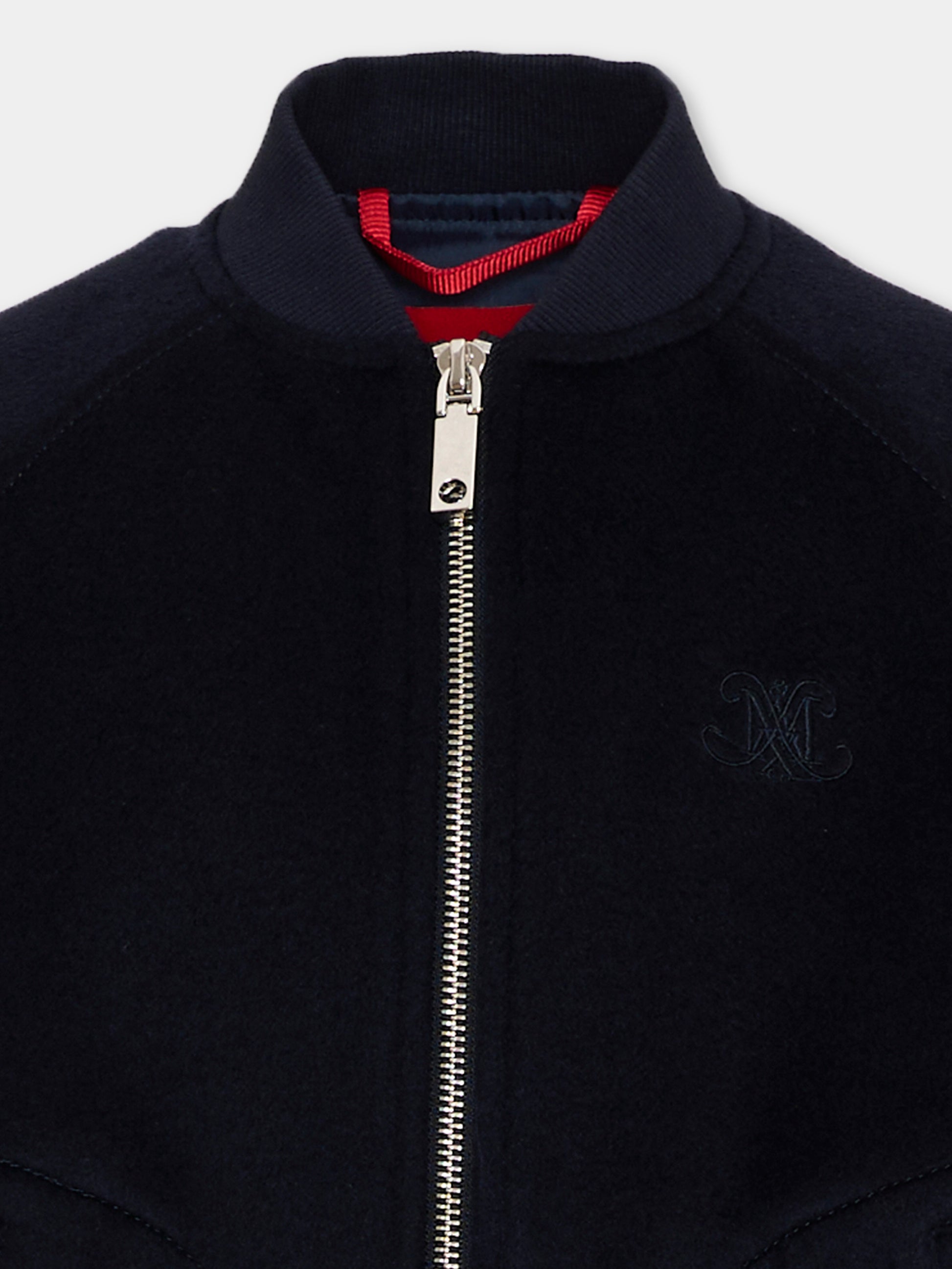 Bomber blu per bambina con zip,Max&co,MX0368 MX079 MX854