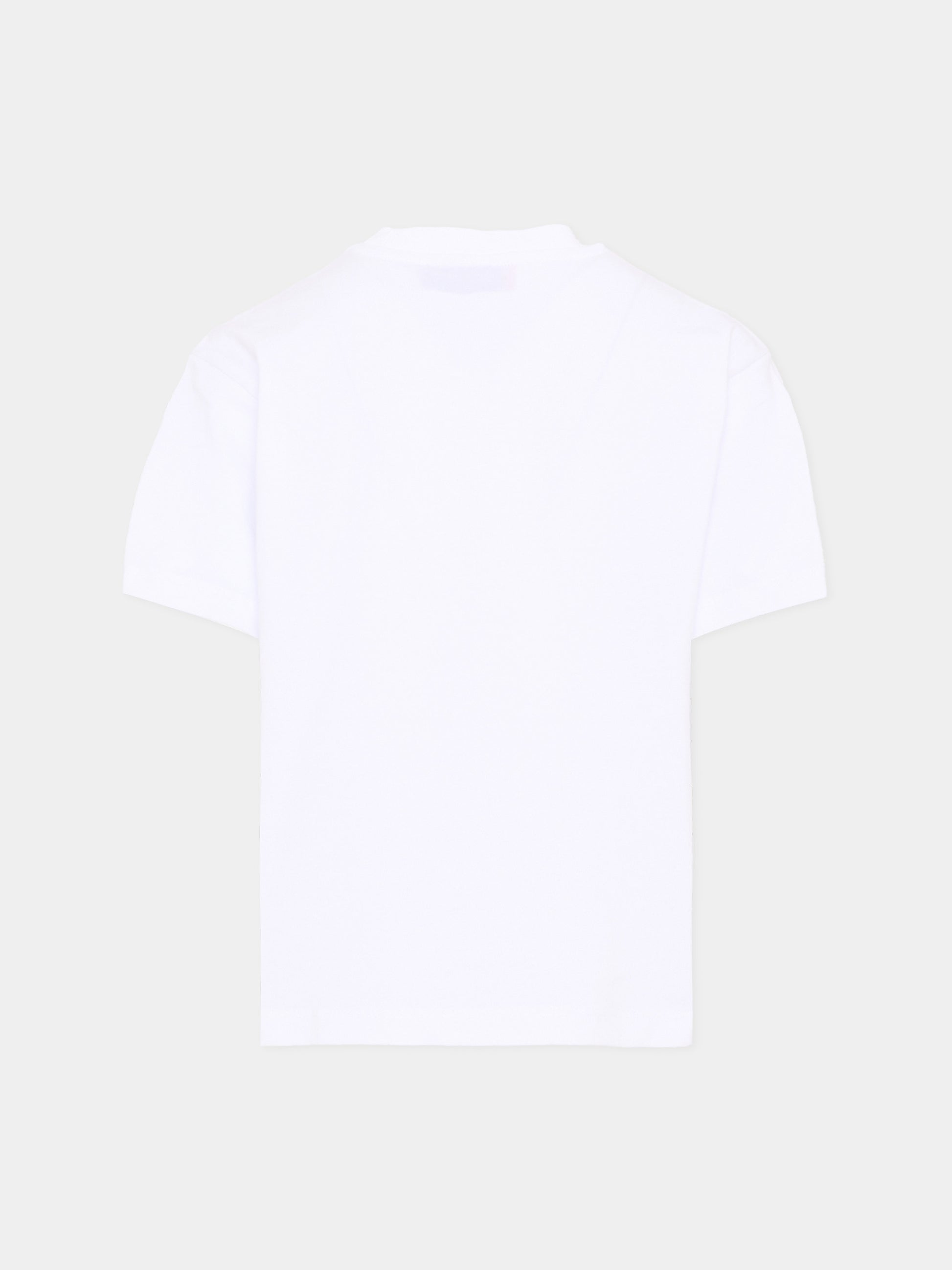 T-Shirt bianca per bambina con logo,Max&co,MX0388 MX02I MX100