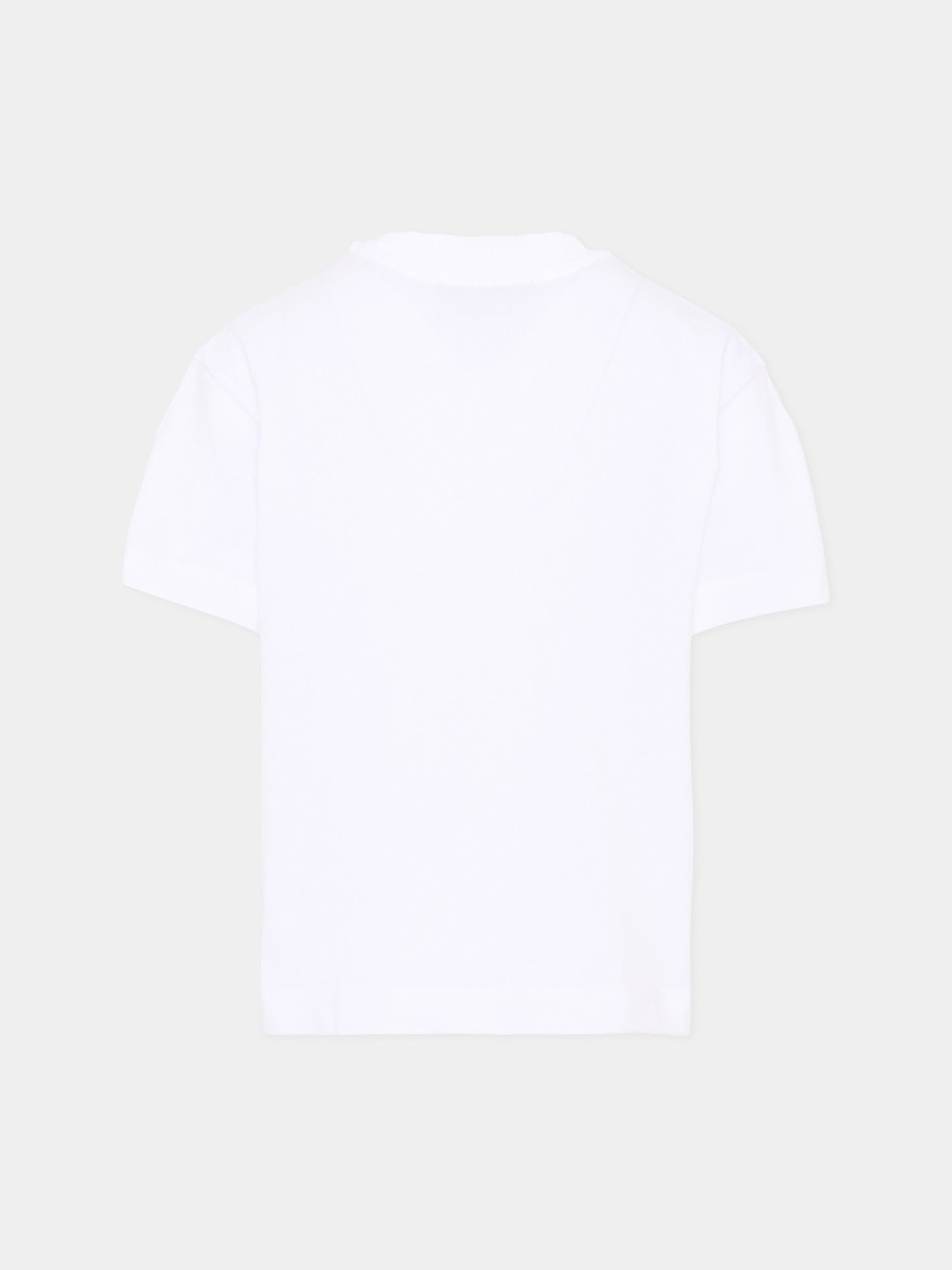 T-Shirt bianca per bambina con logo,Max&co,MX0390 MX02I MX100