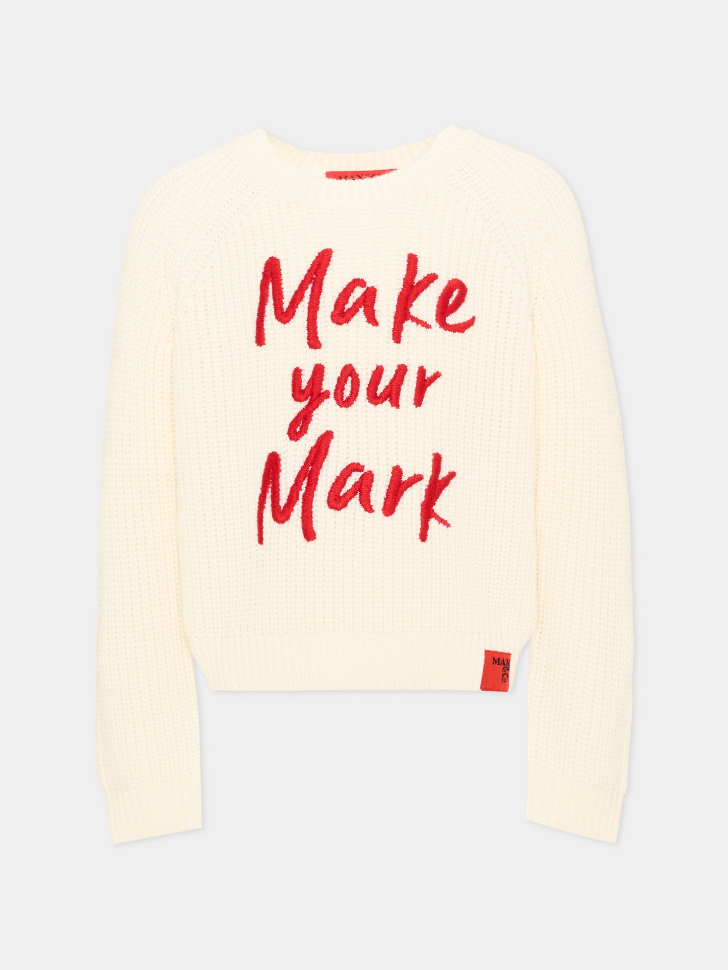 Maglione avorio per bambina con scritta,Max&co,MX0399 MX02F MX102