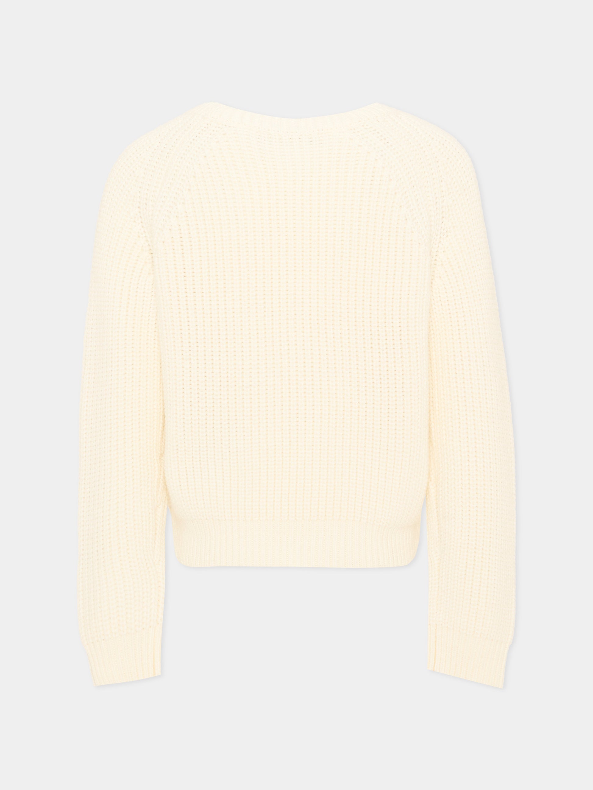Maglione avorio per bambina con scritta,Max&co,MX0399 MX02F MX102