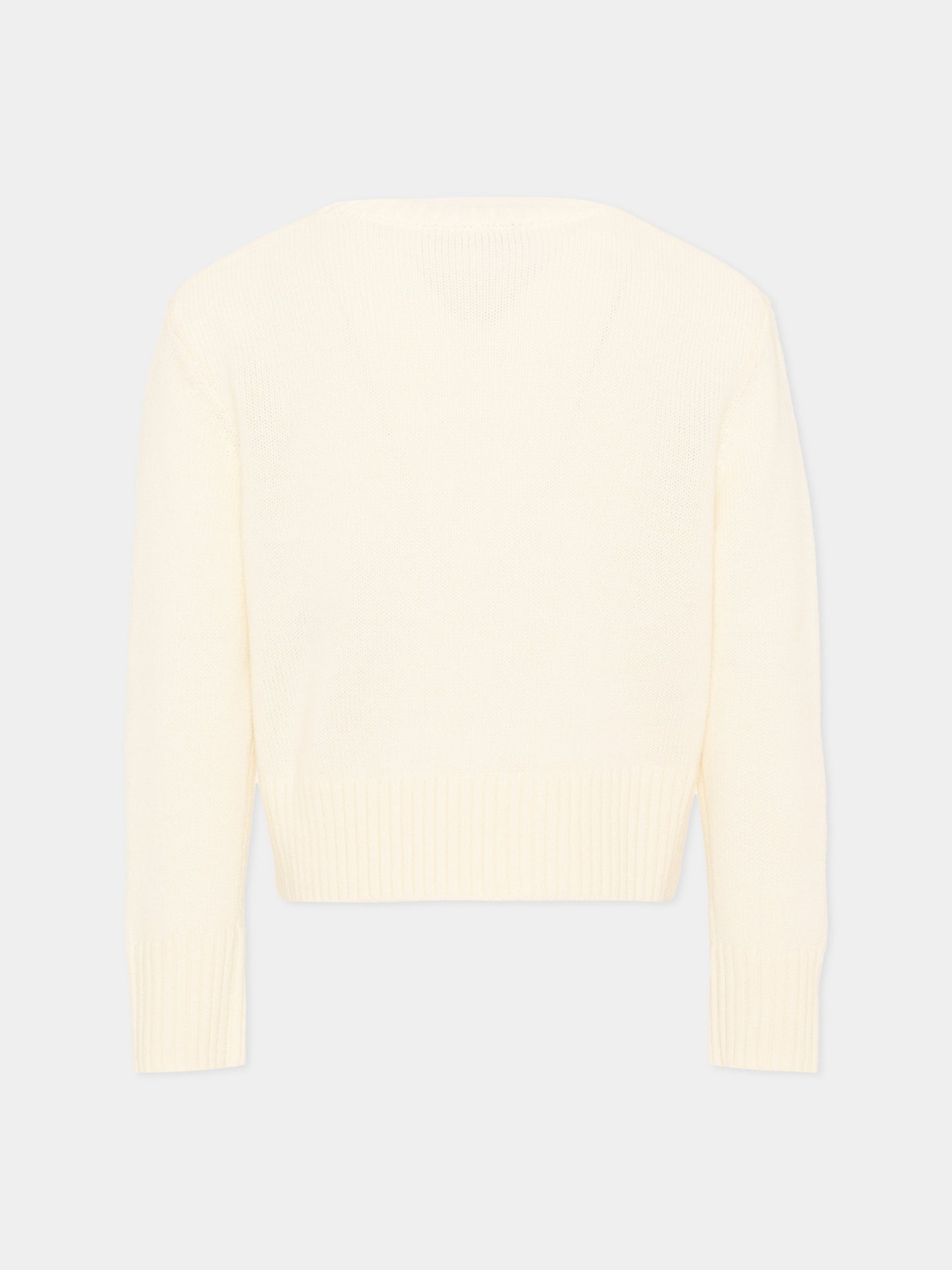 Maglione avorio per bambina con logo,Max&co,MX0404 MX043 MX102