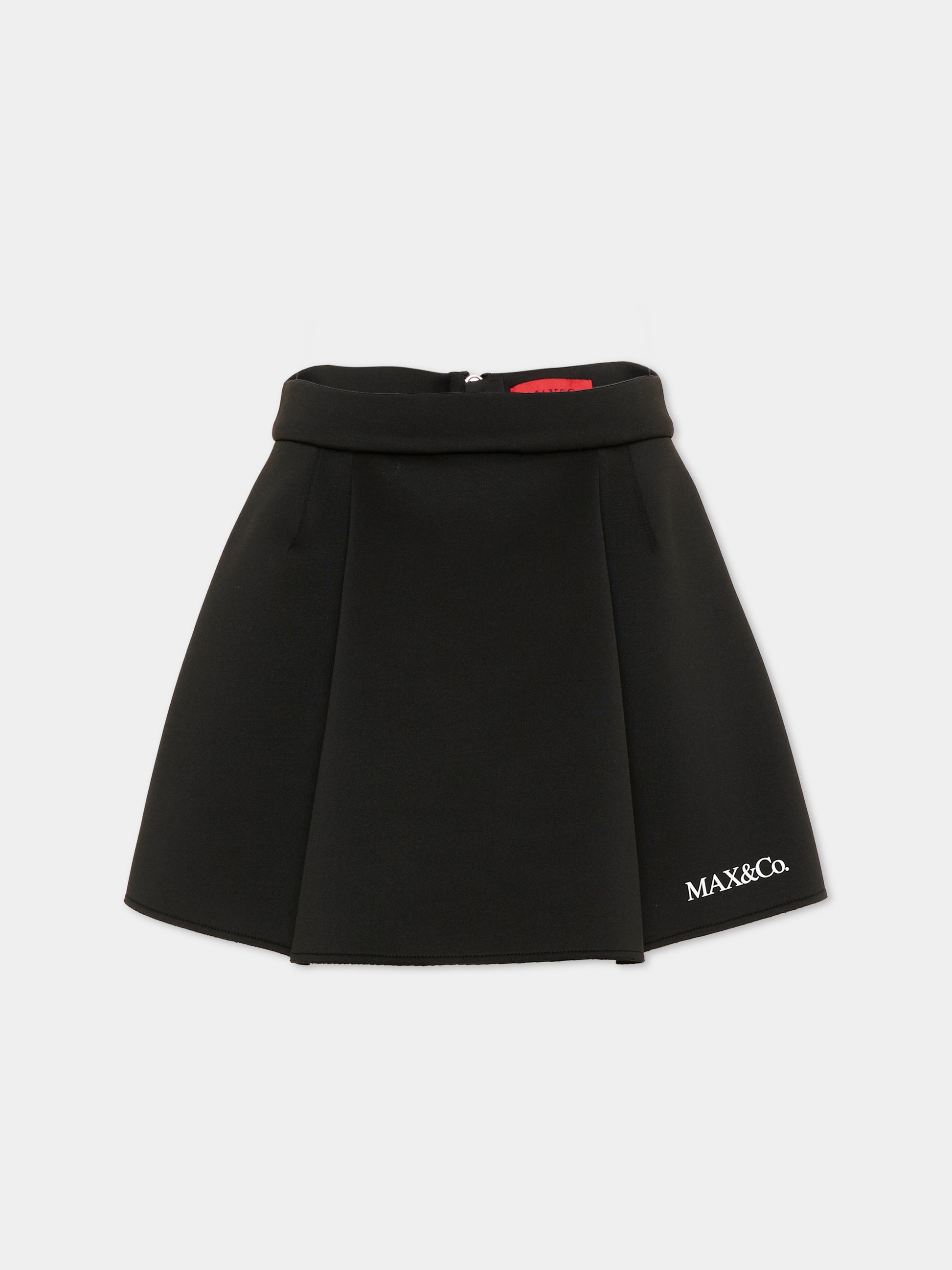 Gonna nera per bambina con logo,Max&co,MX0428 MX01U MX900