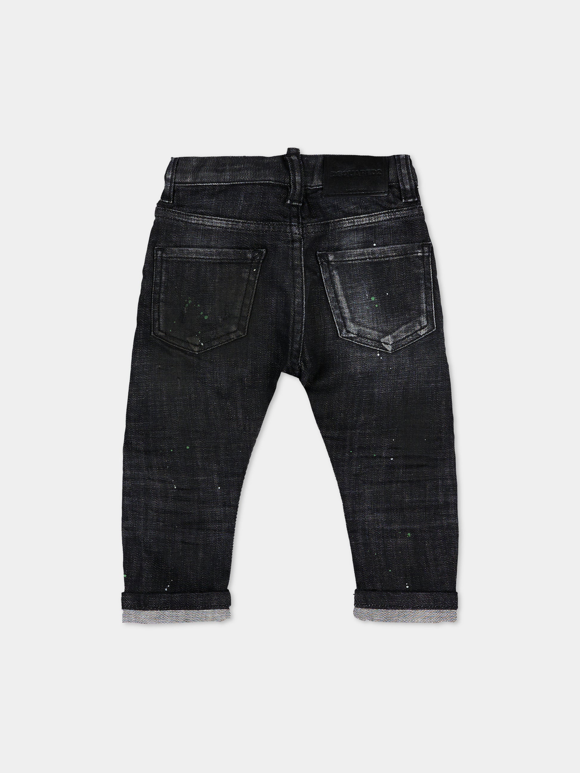 Jeans nero per neonato con logo,Dsquared2,DQ01TC D0AI1 DQ02