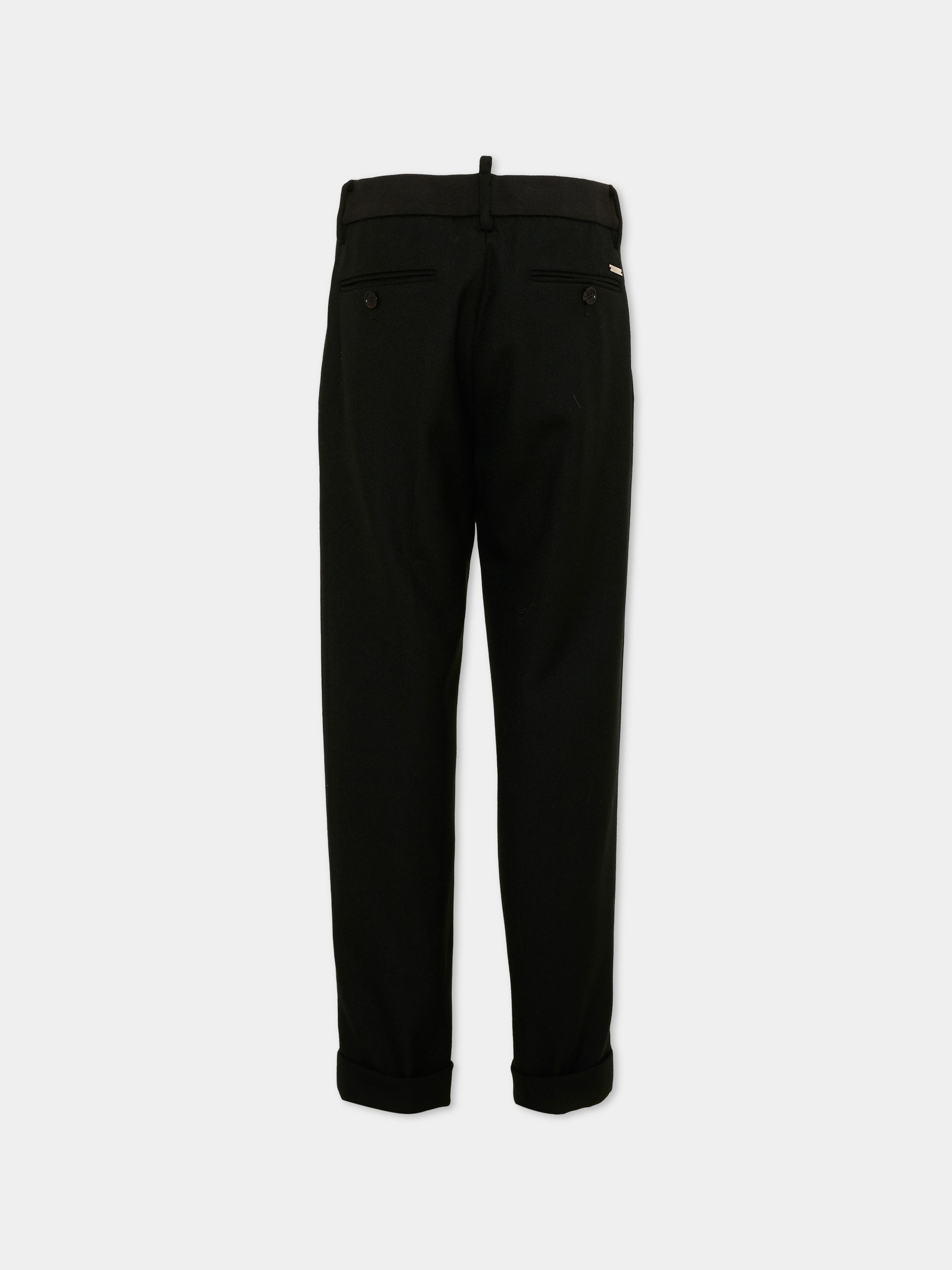 Pantalone nero per bambino con logo,Dsquared2,DQ3410 D0AJ4 DQ900