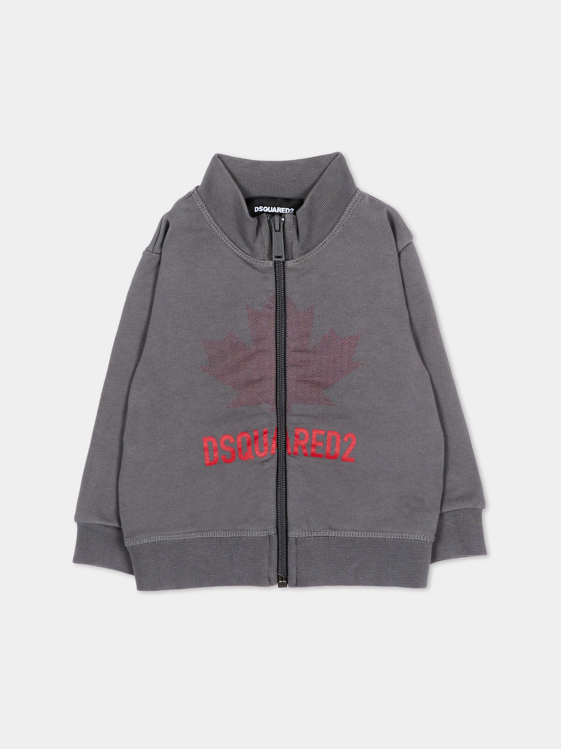 Felpa grigia per neonato con logo,Dsquared2,DQ3504 D0AJ6 DQ913