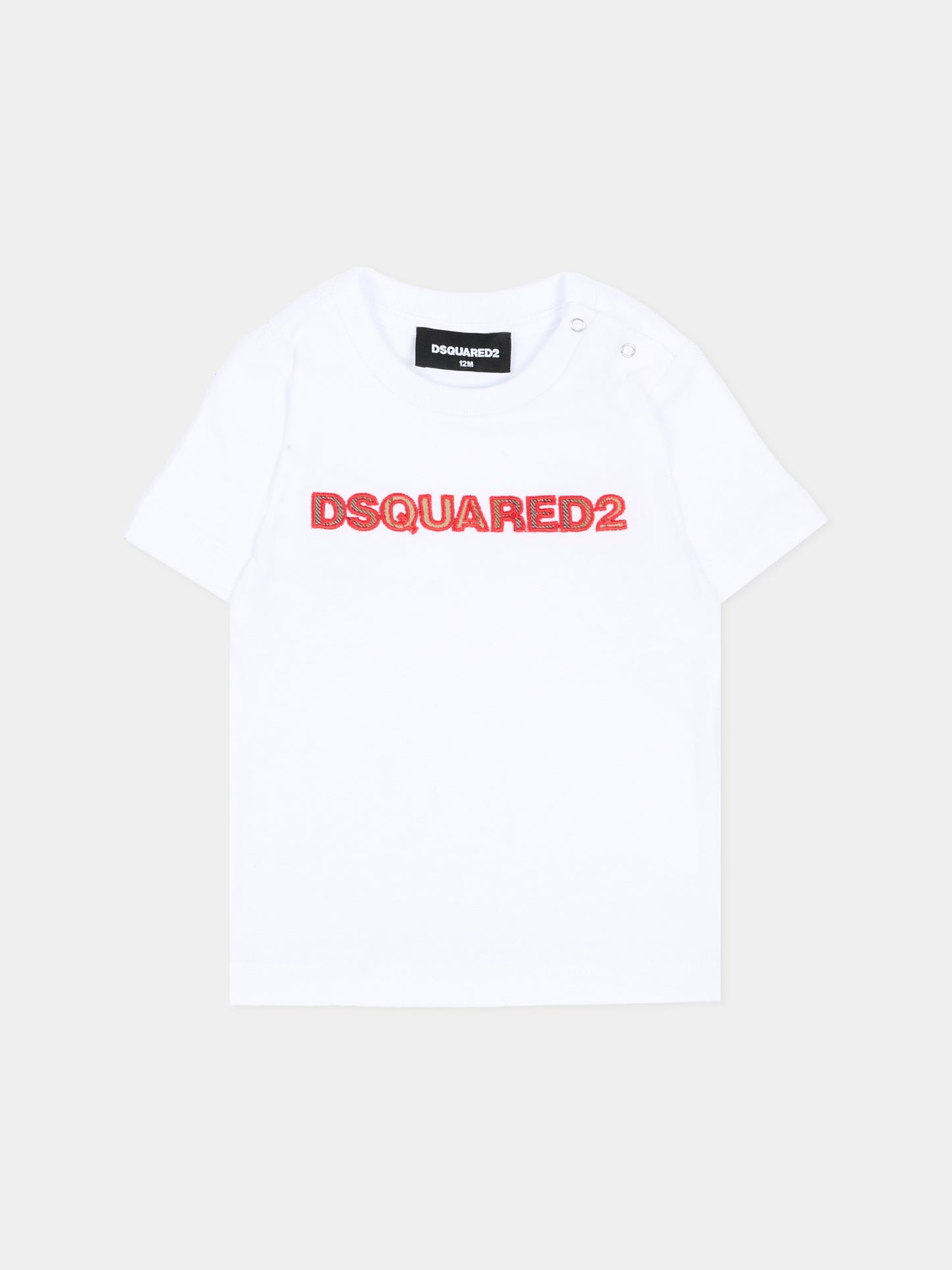 T-shirt a manica corta bianca per neonati logo,Dsquared2,DQ3509 D0AJ1 DQ100