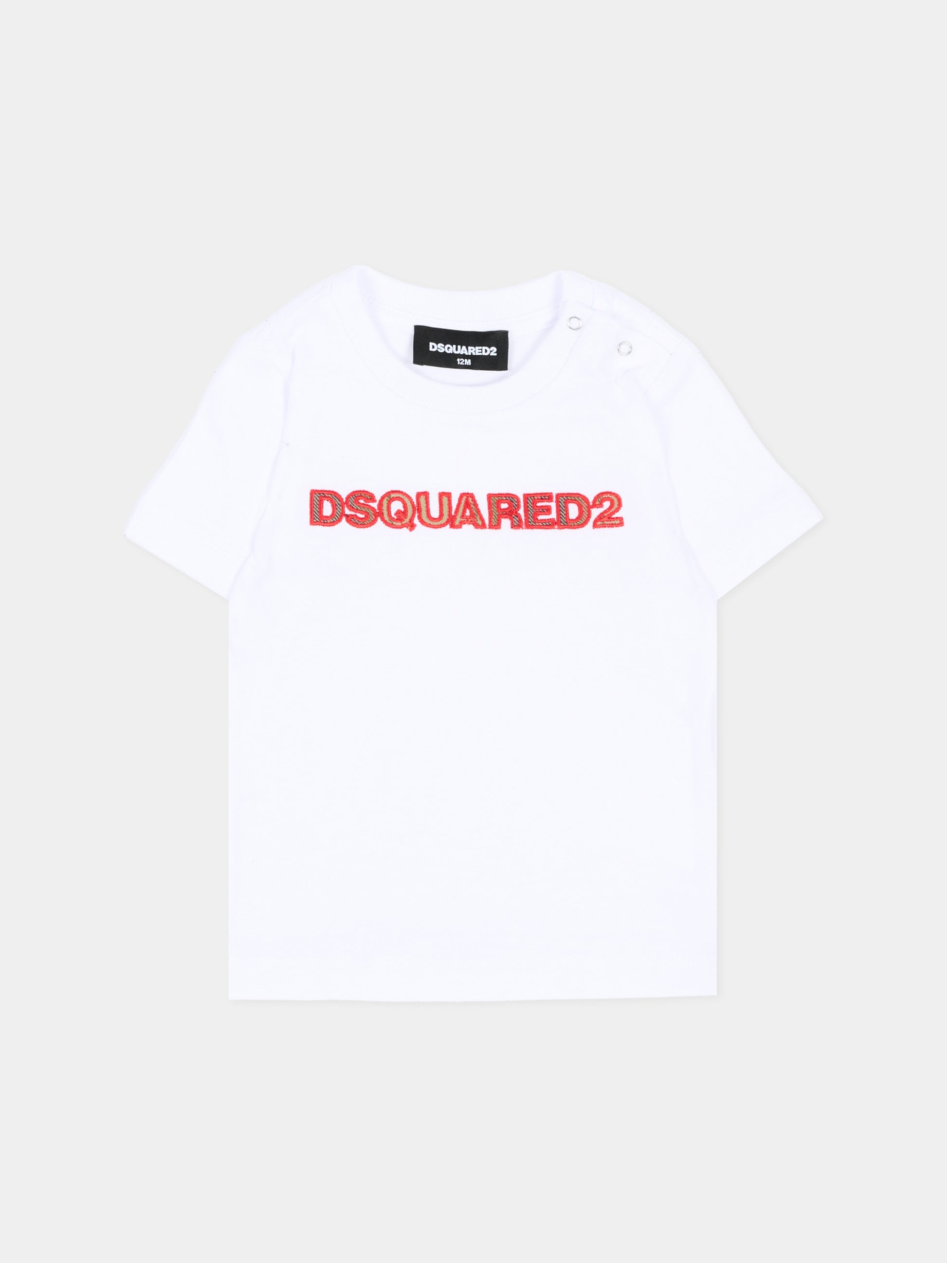 T-shirt a manica corta bianca per neonati logo,Dsquared2,DQ3509 D0AJ1 DQ100