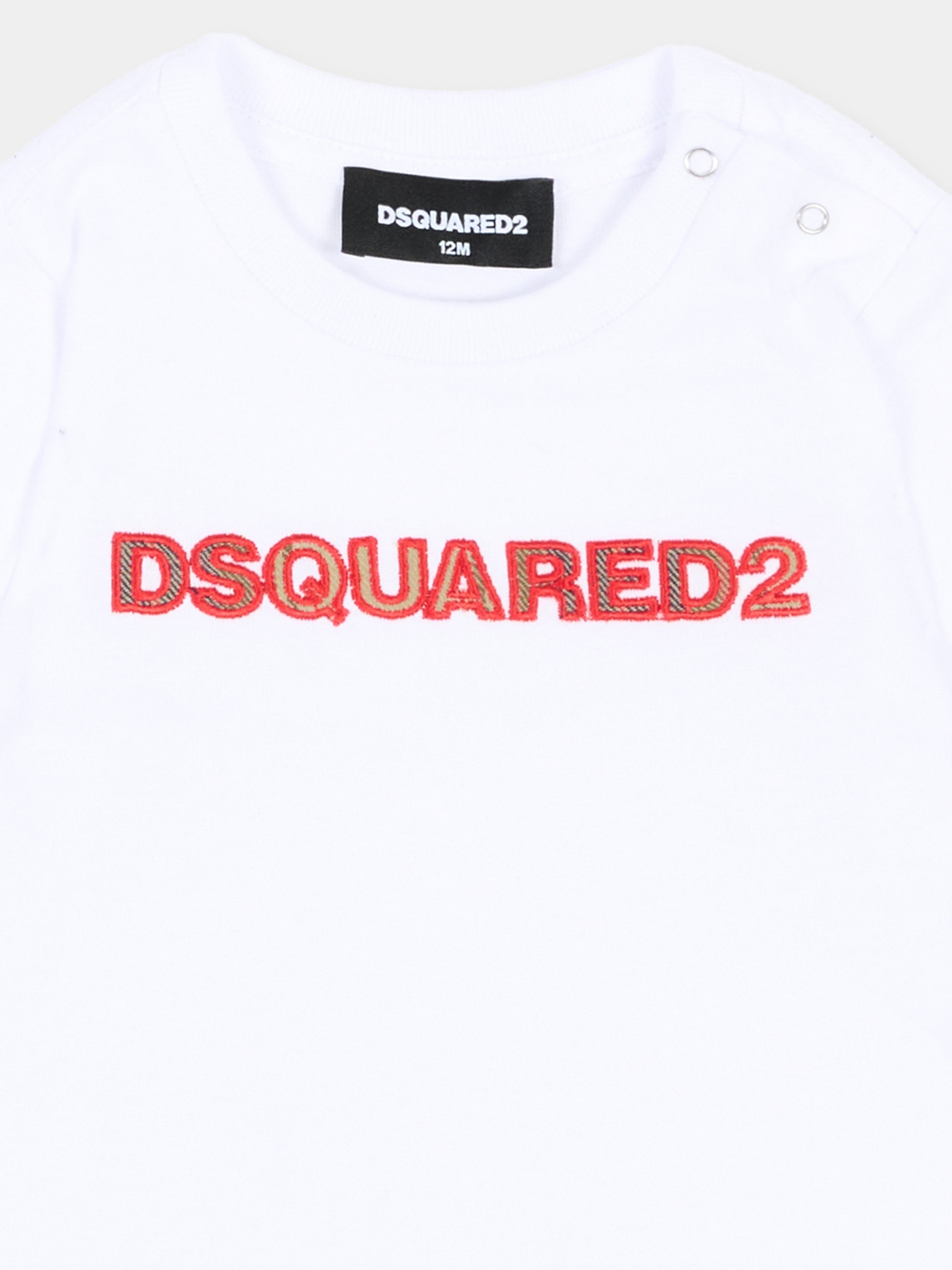 T-shirt a manica corta bianca per neonati logo,Dsquared2,DQ3509 D0AJ1 DQ100